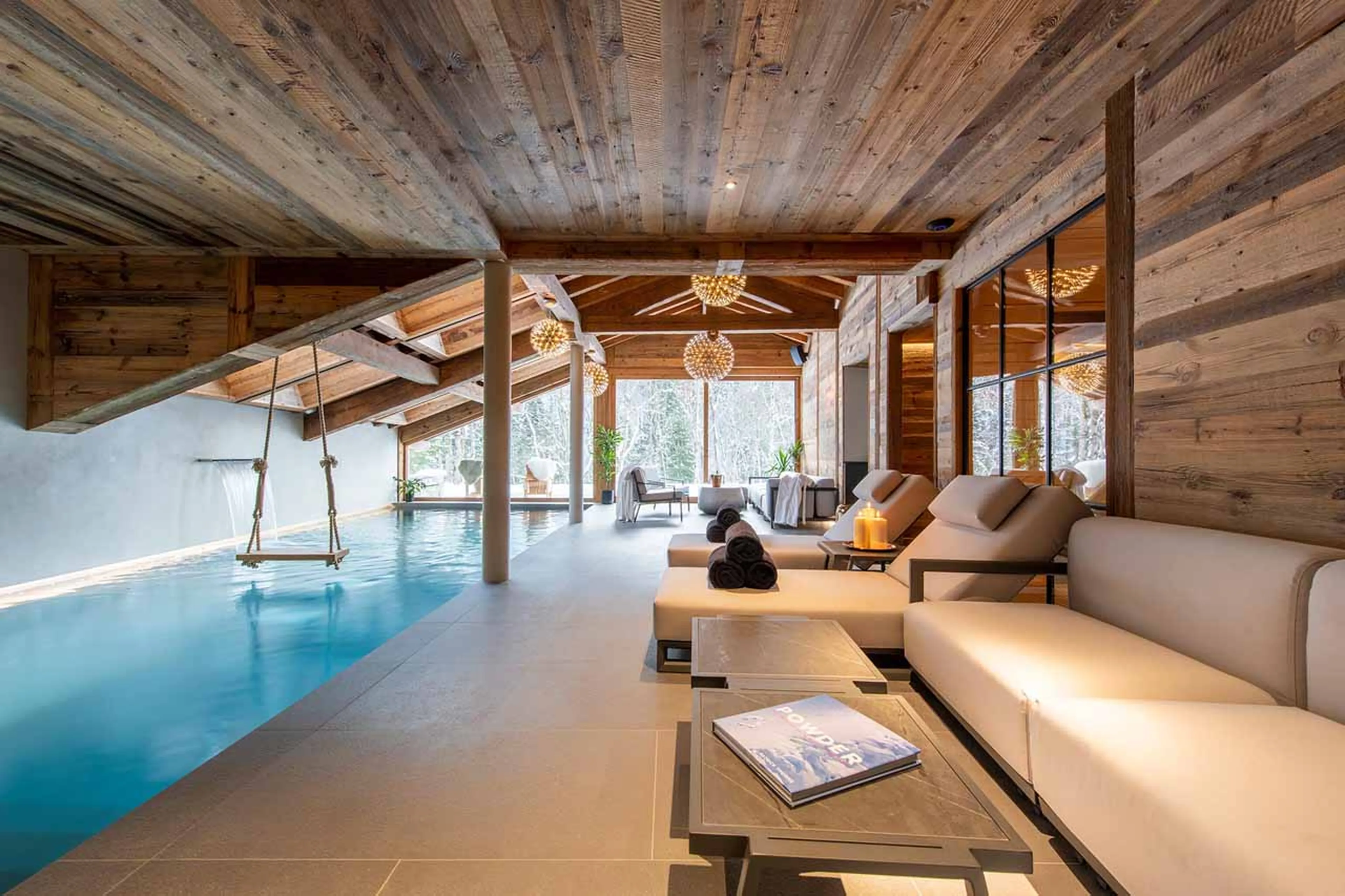 Spa relaxation area at Chalet Tataali in Morzine
