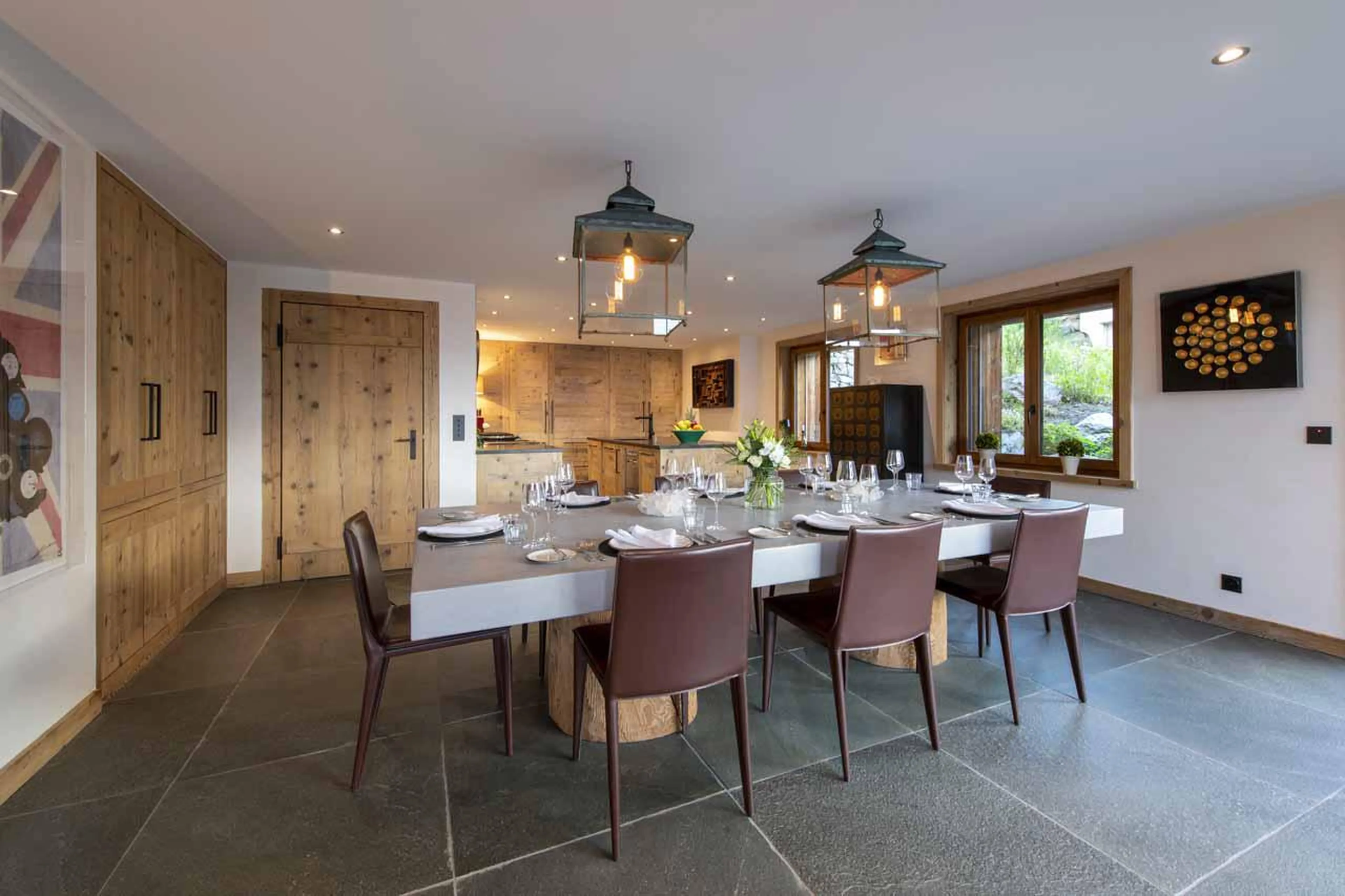 Dining table at Chalet Teredo in Verbier