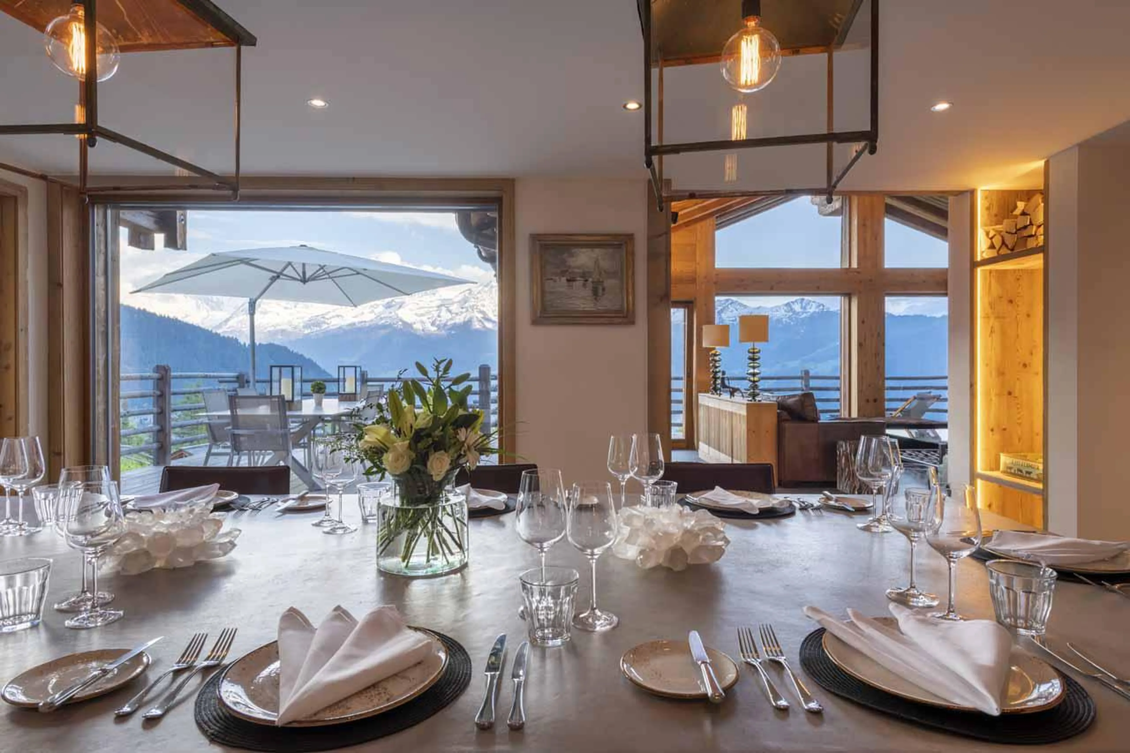 Views from dining table at Chalet Teredo in Verbier