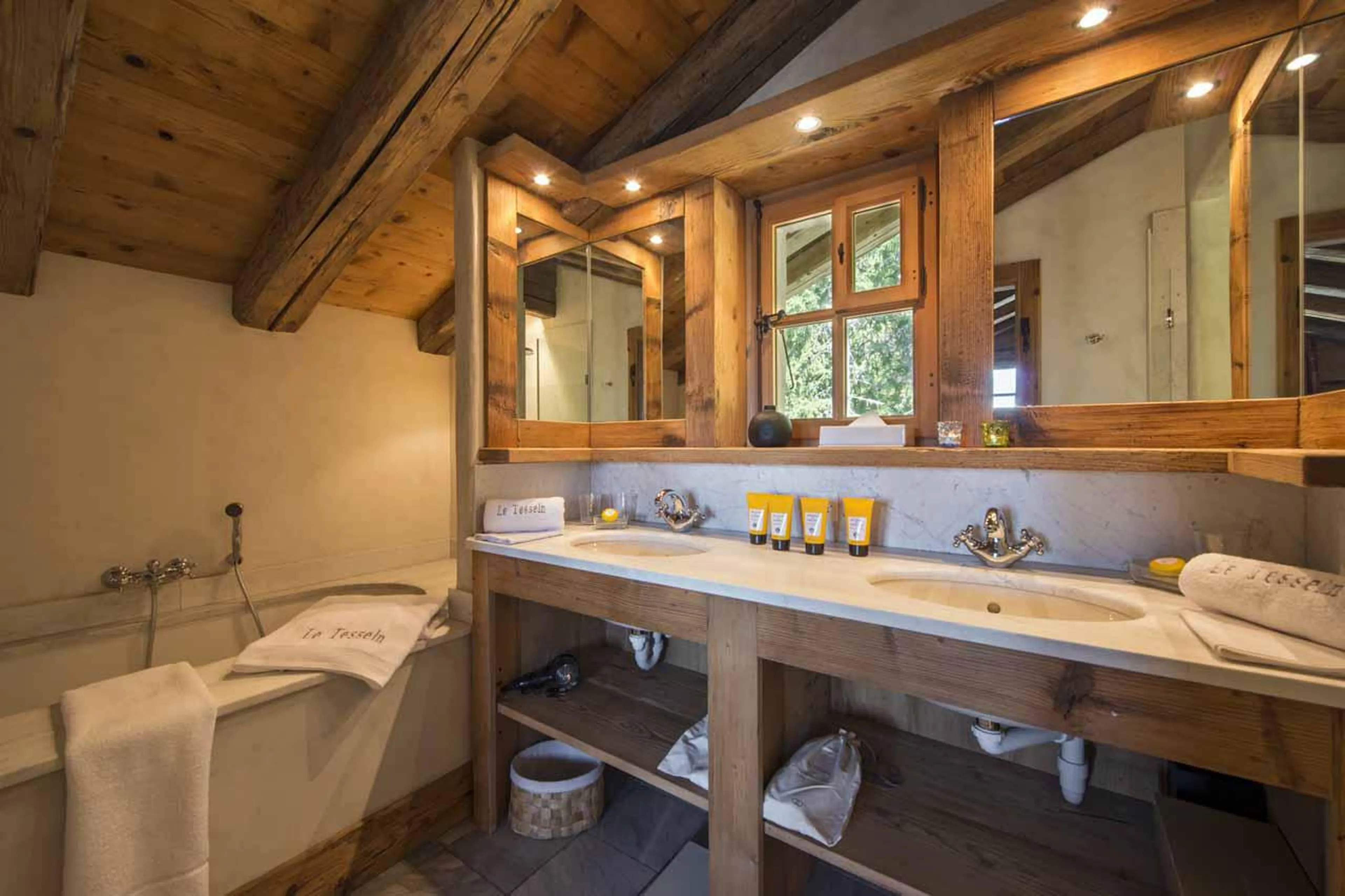 Bathroom one at Chalet Tesseln in Verbier