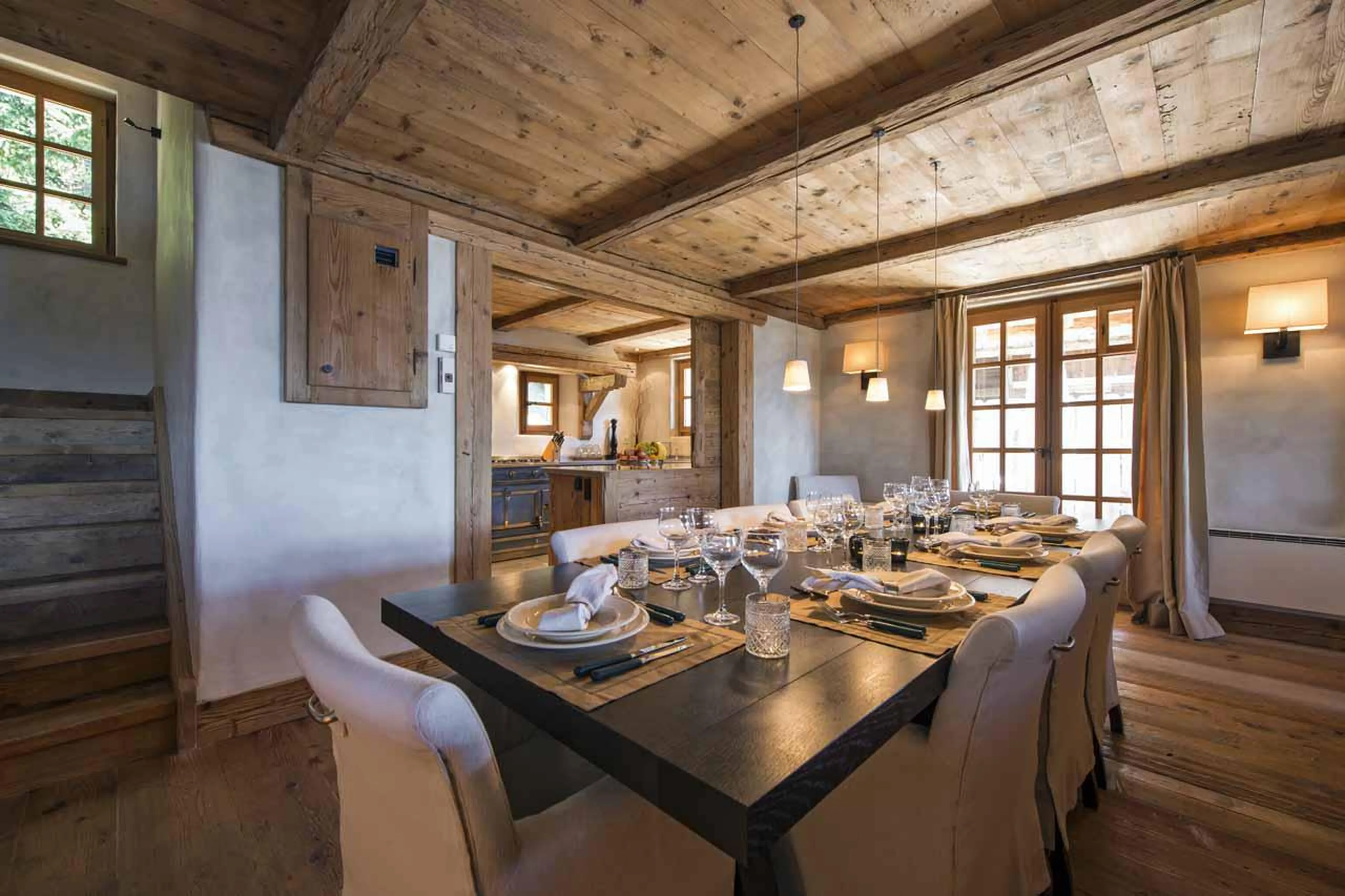 Dining table at Chalet Tesseln in Verbier