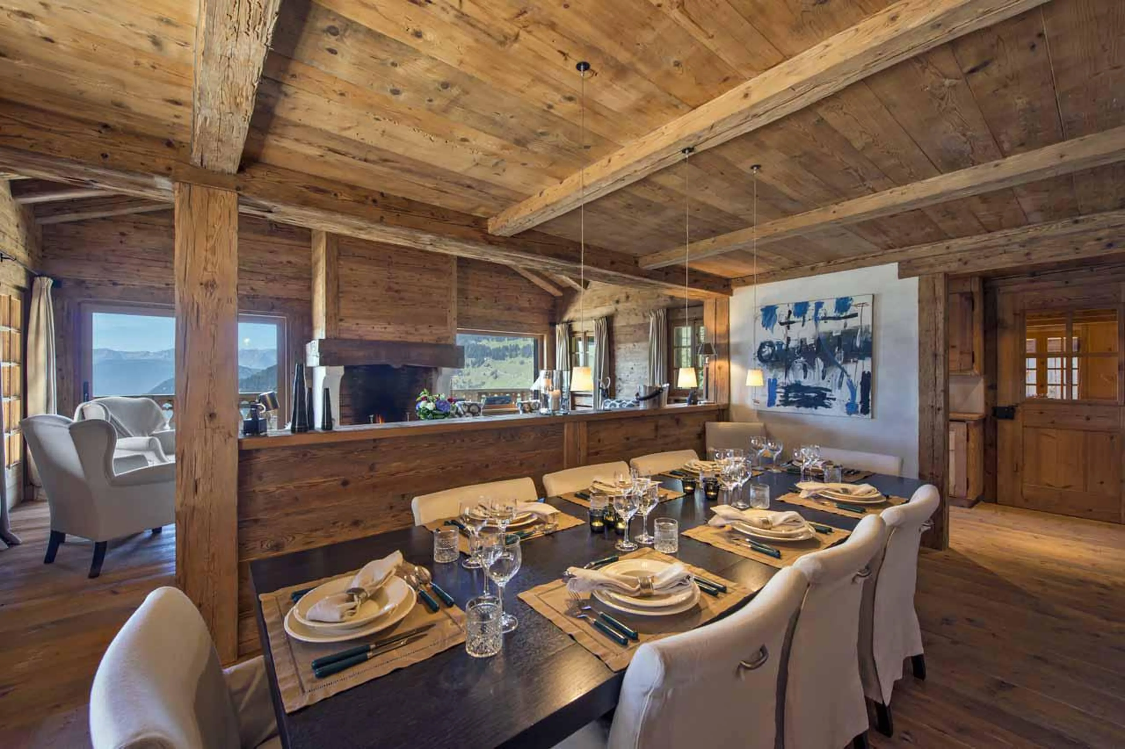 Dining area at Chalet Tesseln in Verbier