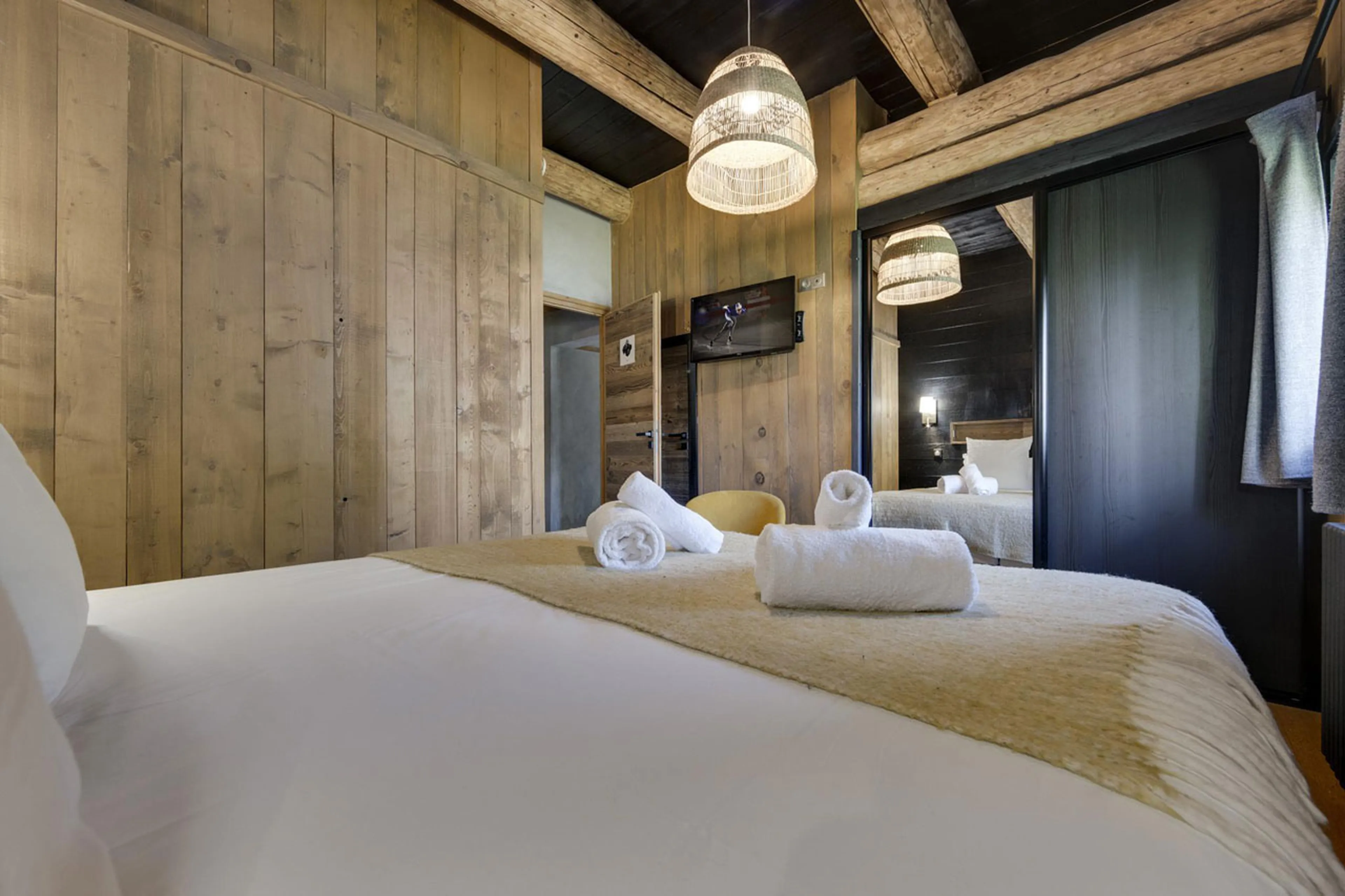Bedroom three at Chalet Thovex in Val d'Isere