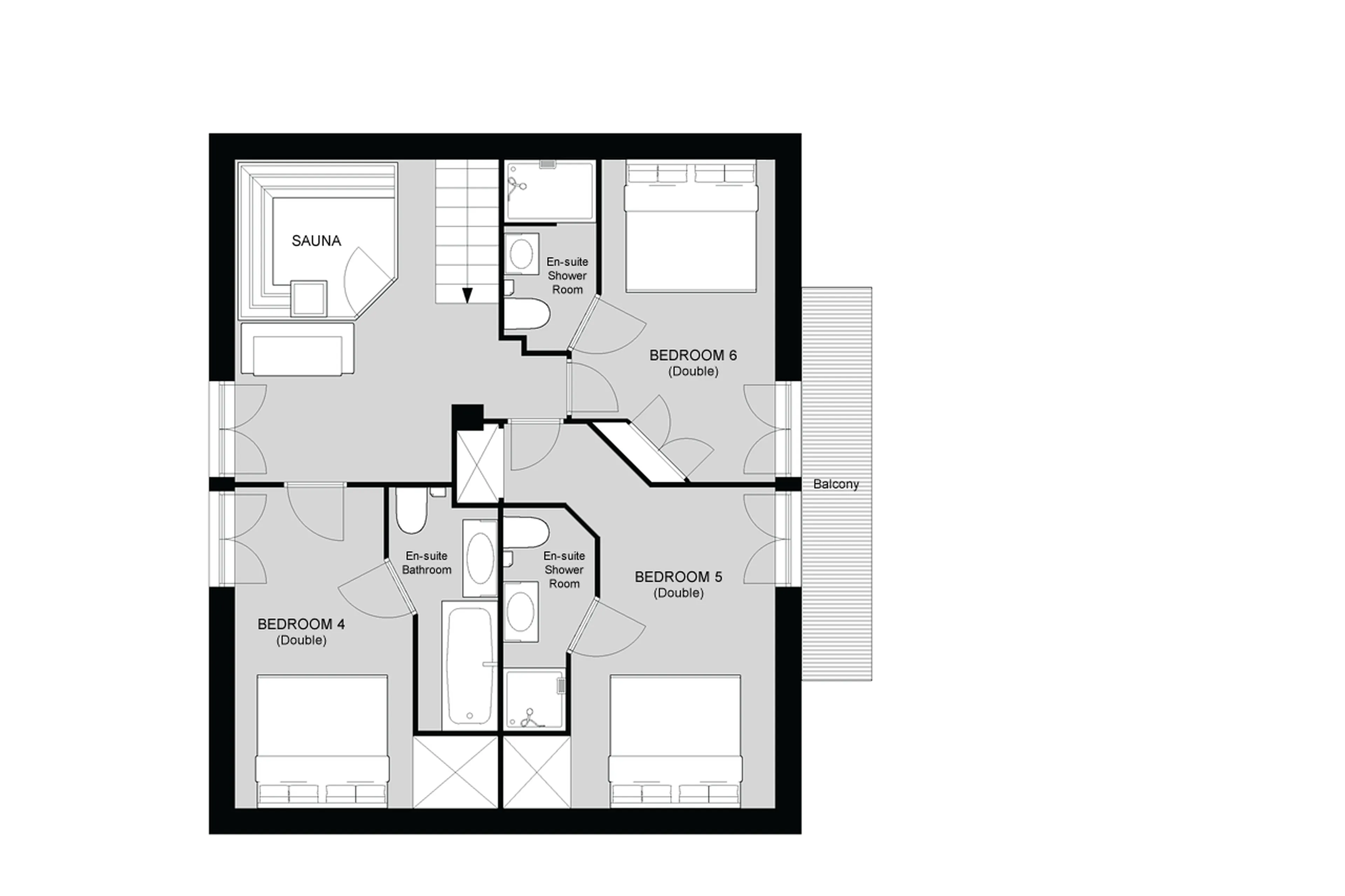 Level 2 floor plan of Chalet Thovex in Val d'Isere
