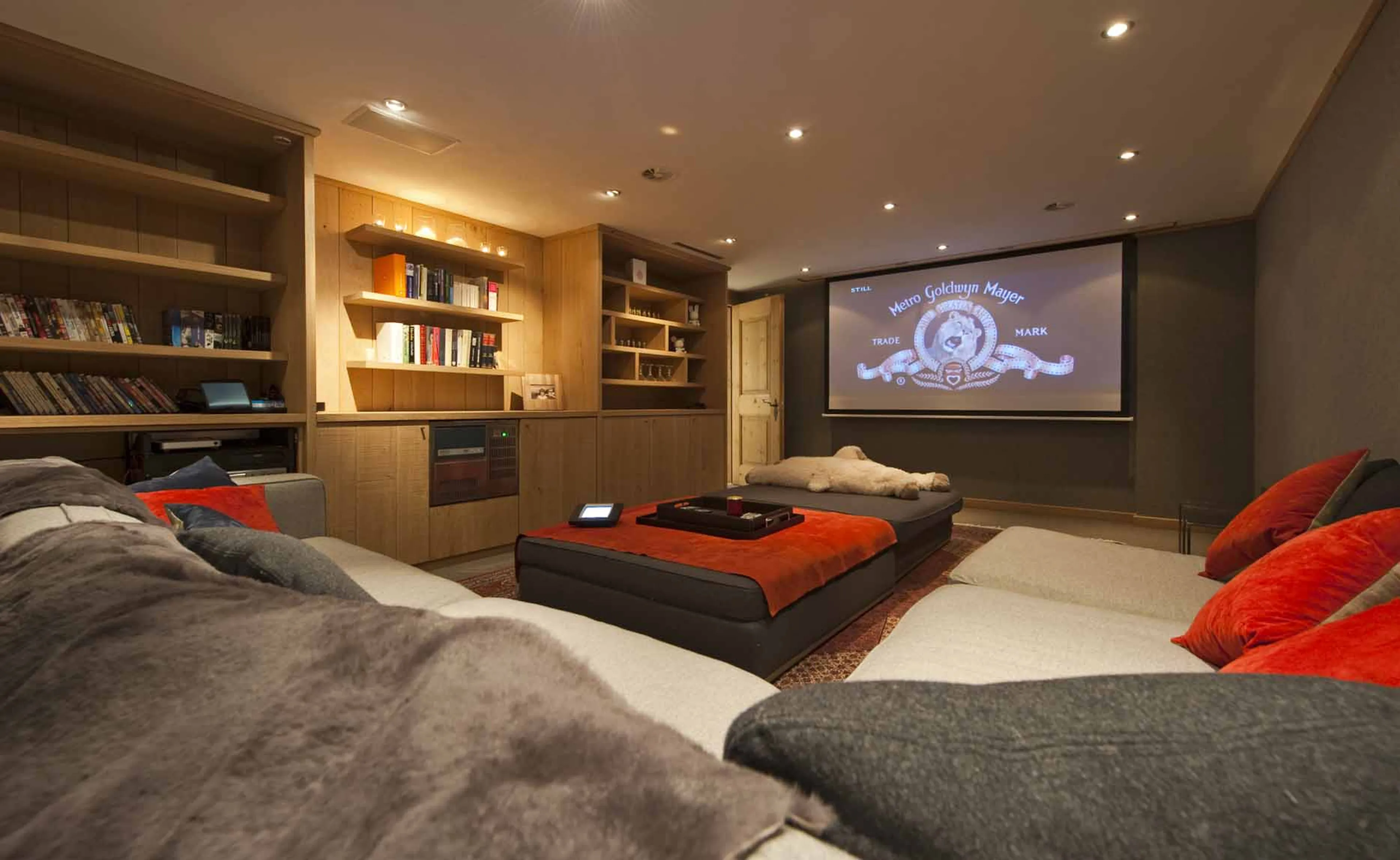 Cinema room at Chalet Tigre in Verbier