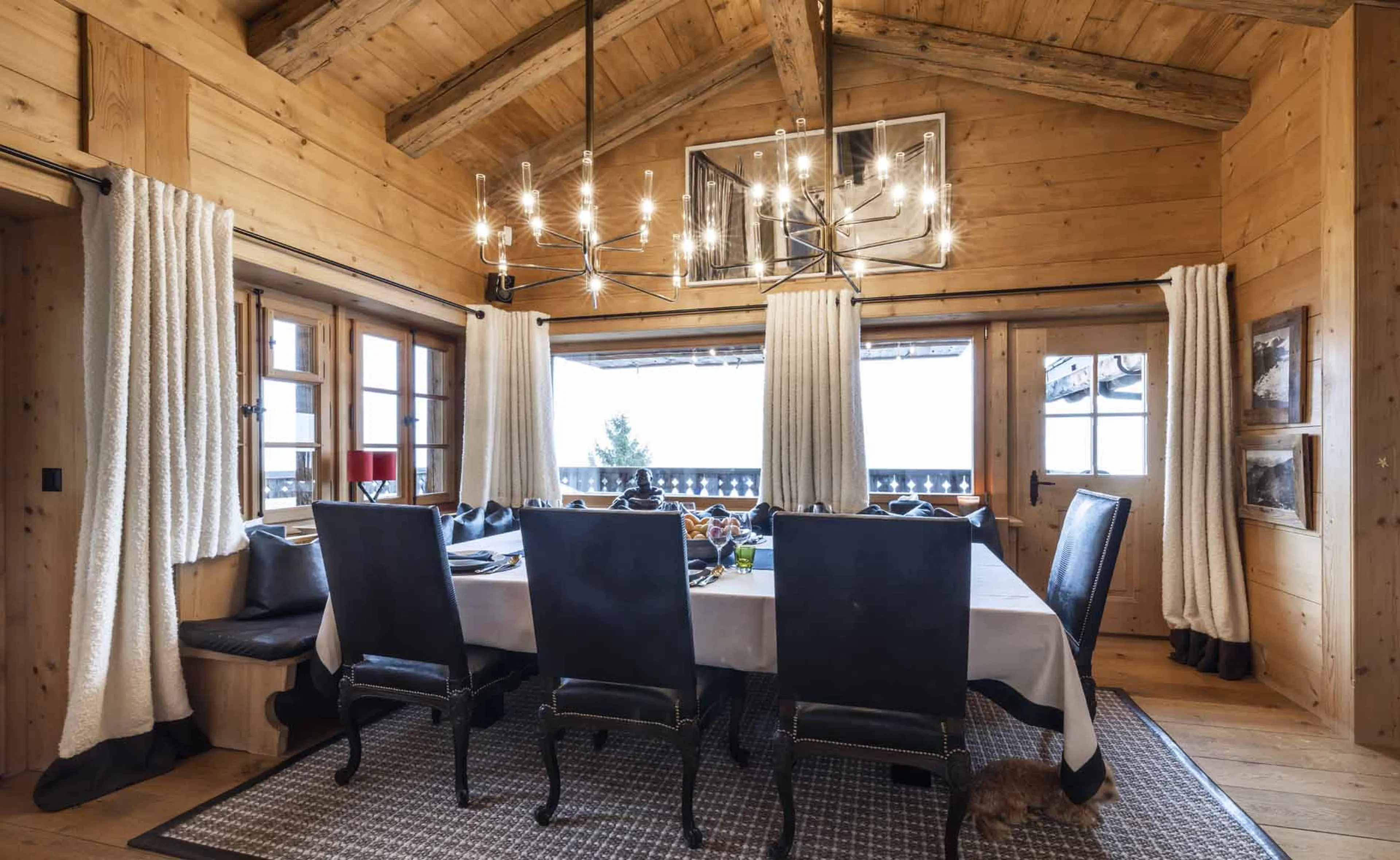 Dining area at Chalet Tigre in Verbier