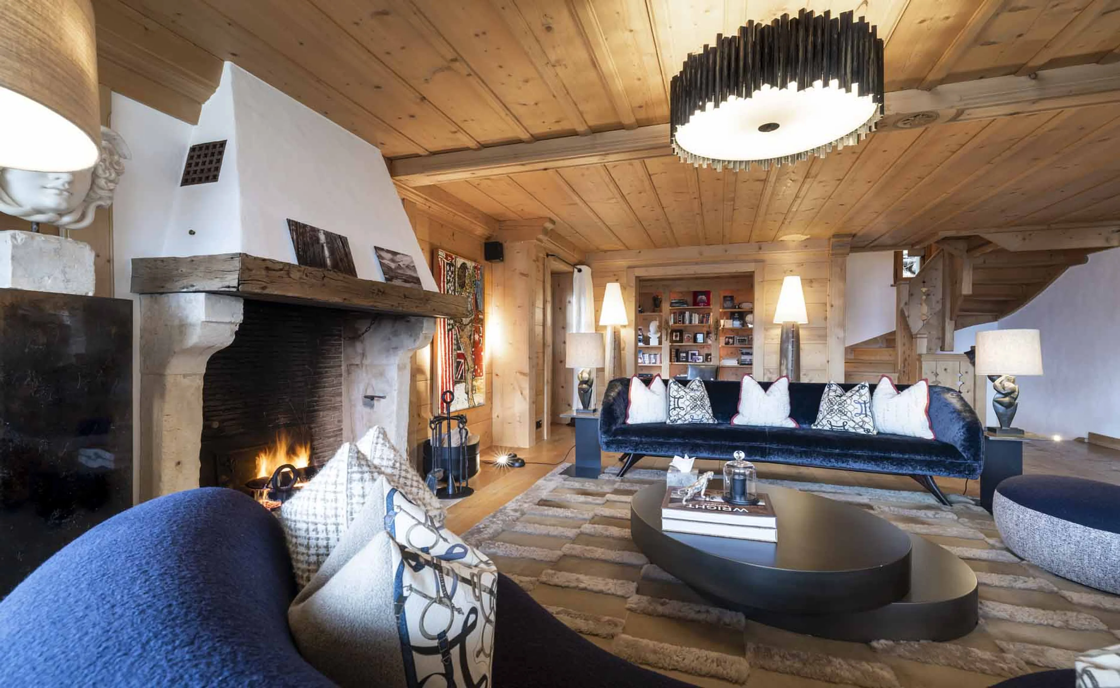 Mountain views from living area at Chalet Tigre in Verbier