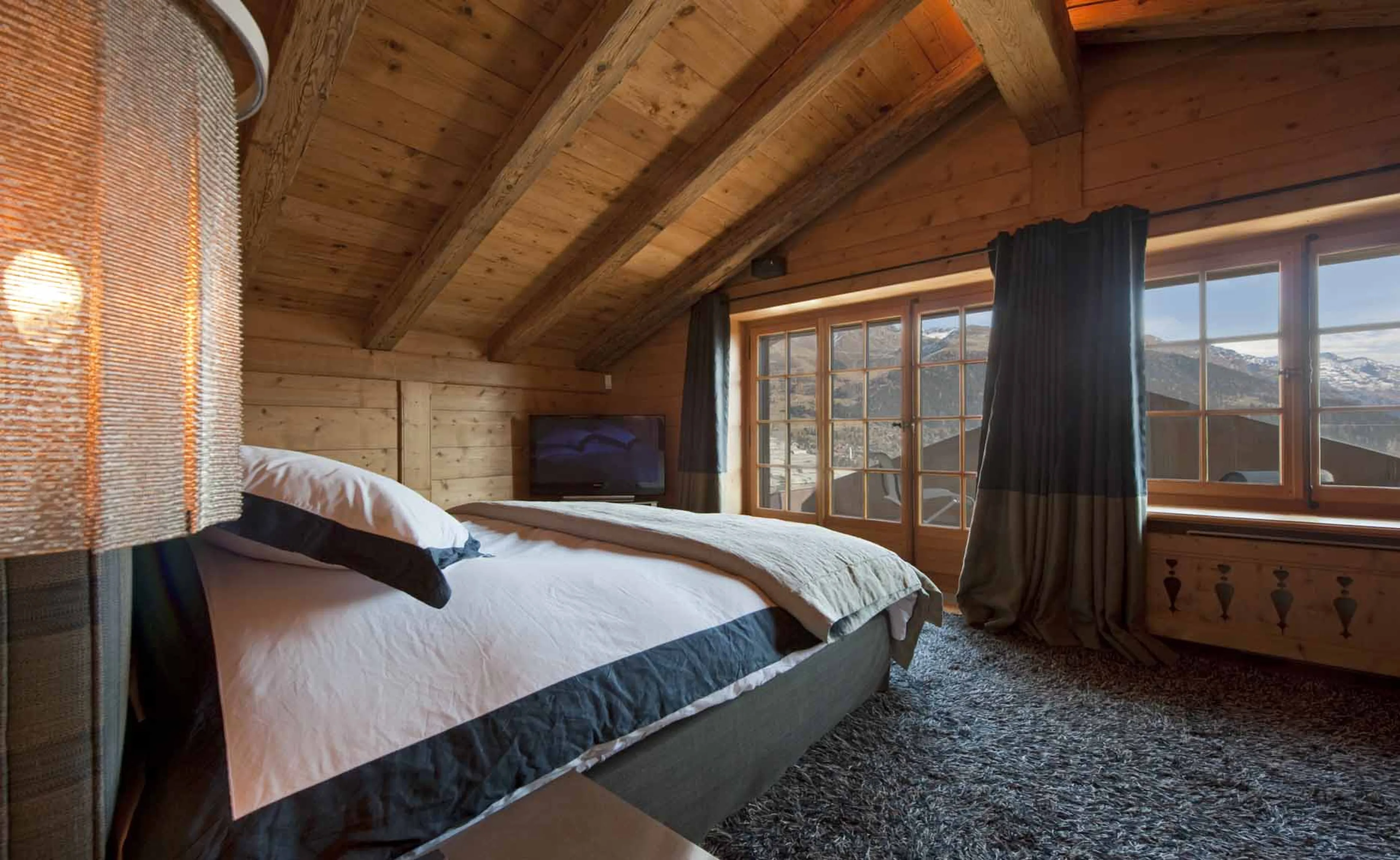 Balcony access from master suite at Chalet Tigre in Verbier