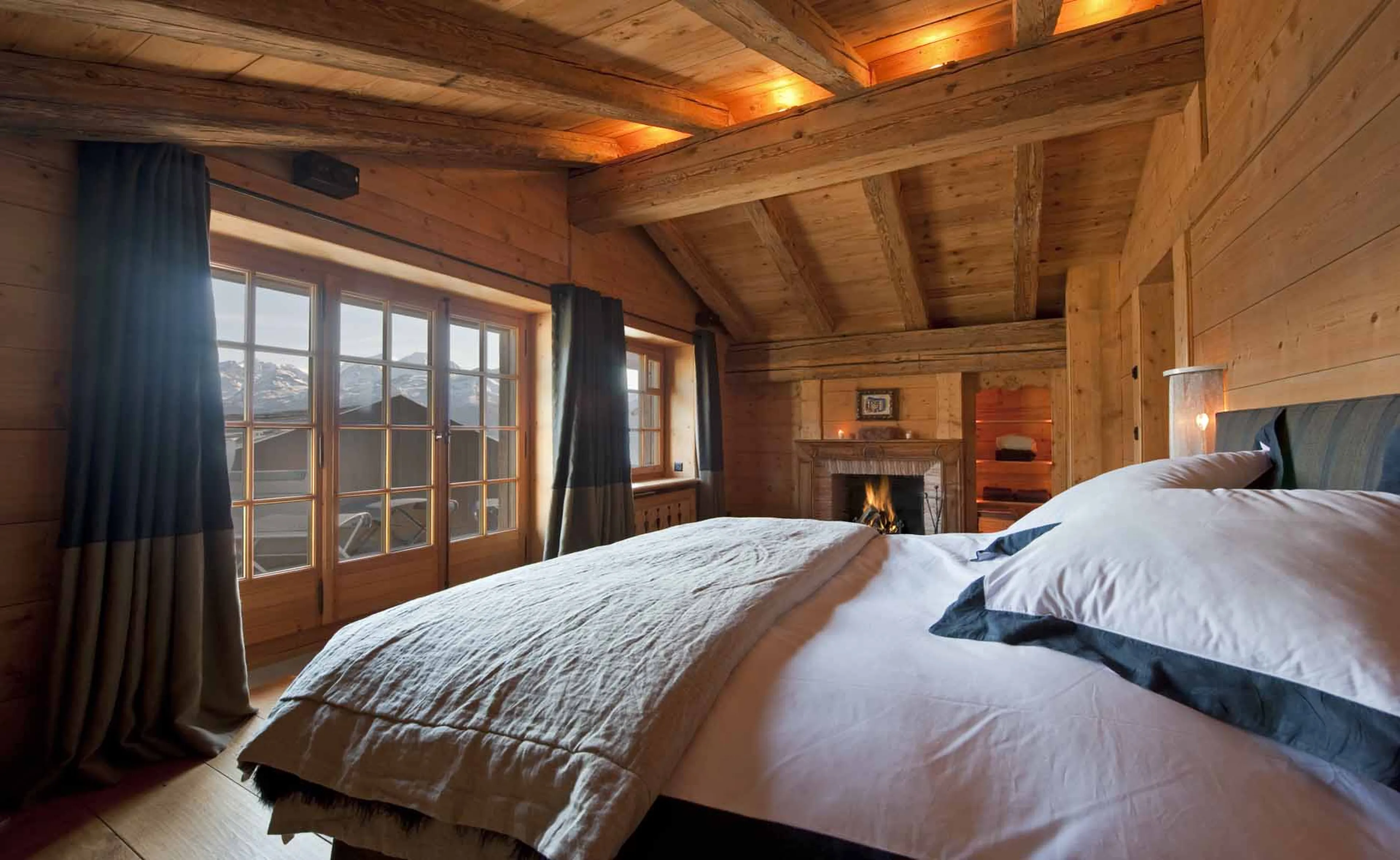 Bedroom one at Chalet Tigre in Verbier