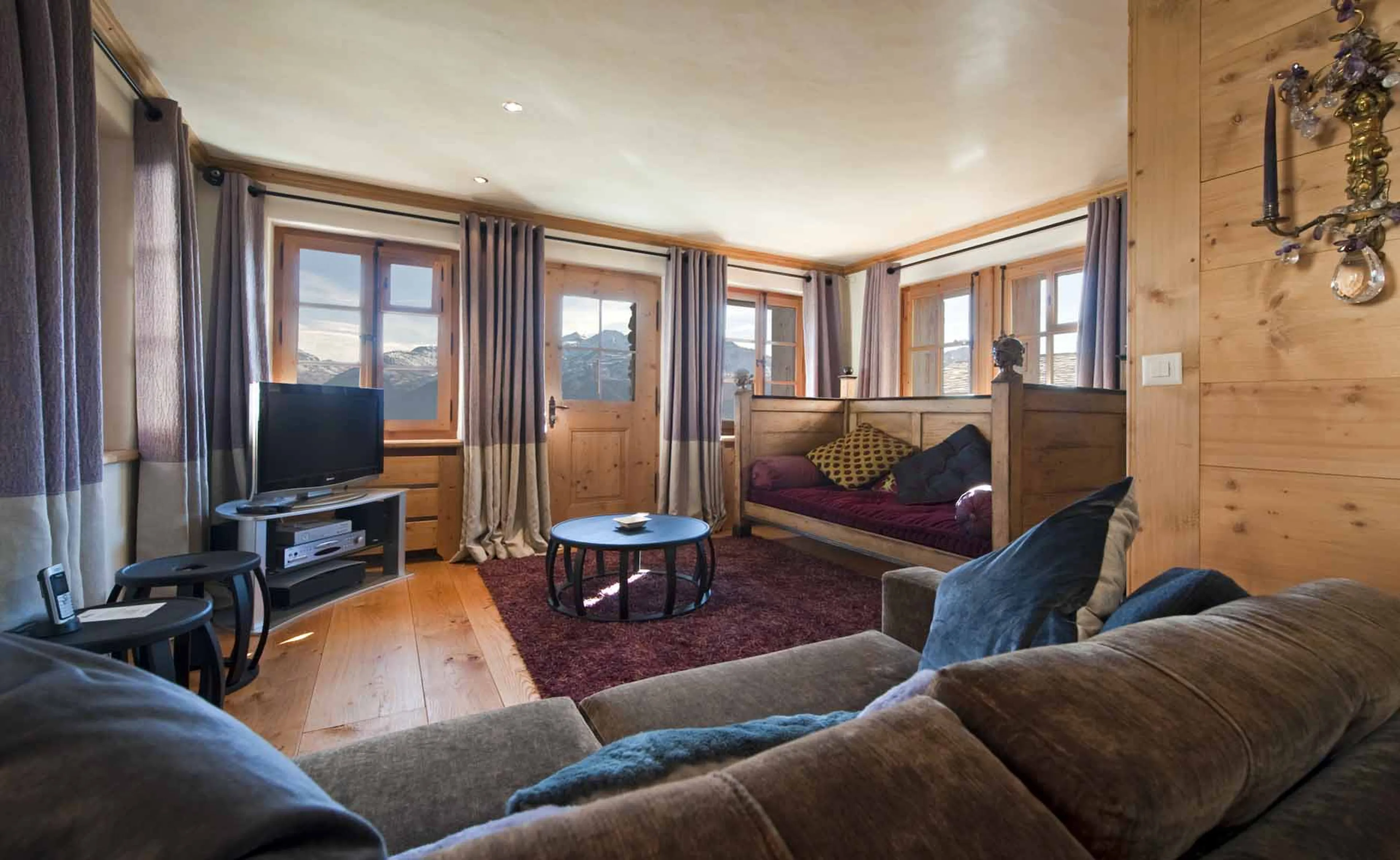 Mazot living area at Chalet Tigre in Verbier