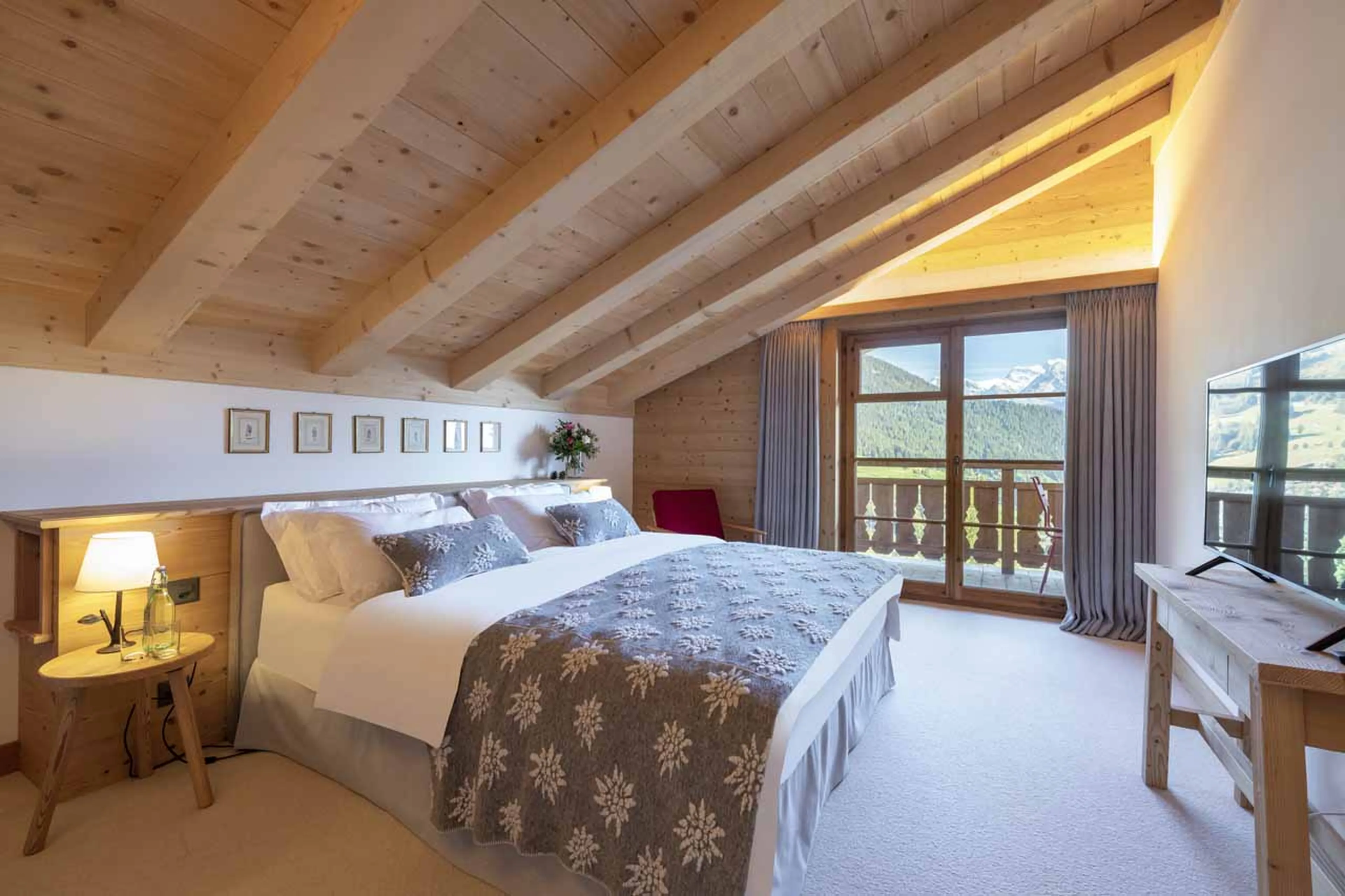 Bedroom two at Chalet Tire Bouchon in Verbier
