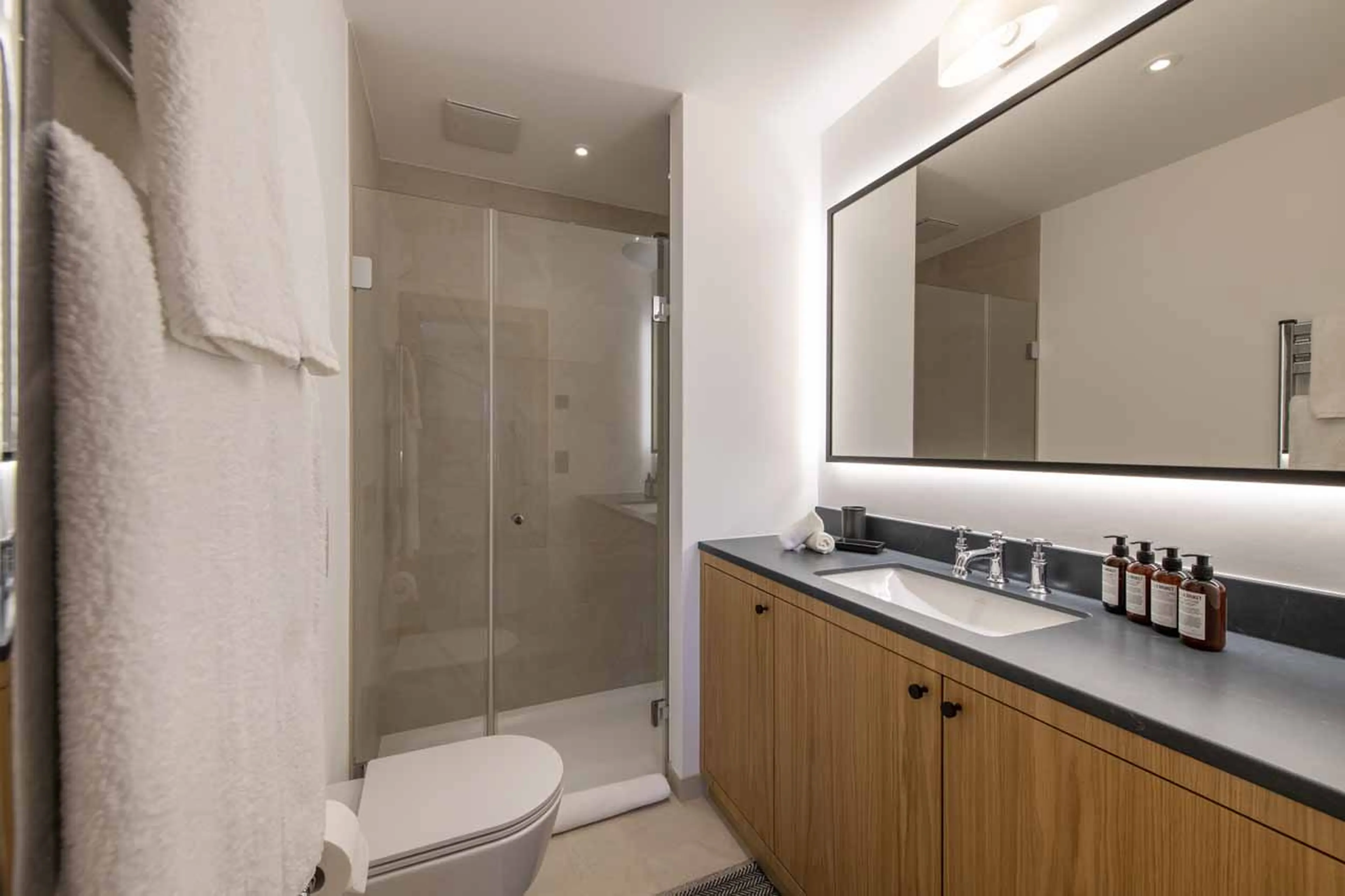 Shower room four at Chalet Tire Bouchon in Verbier