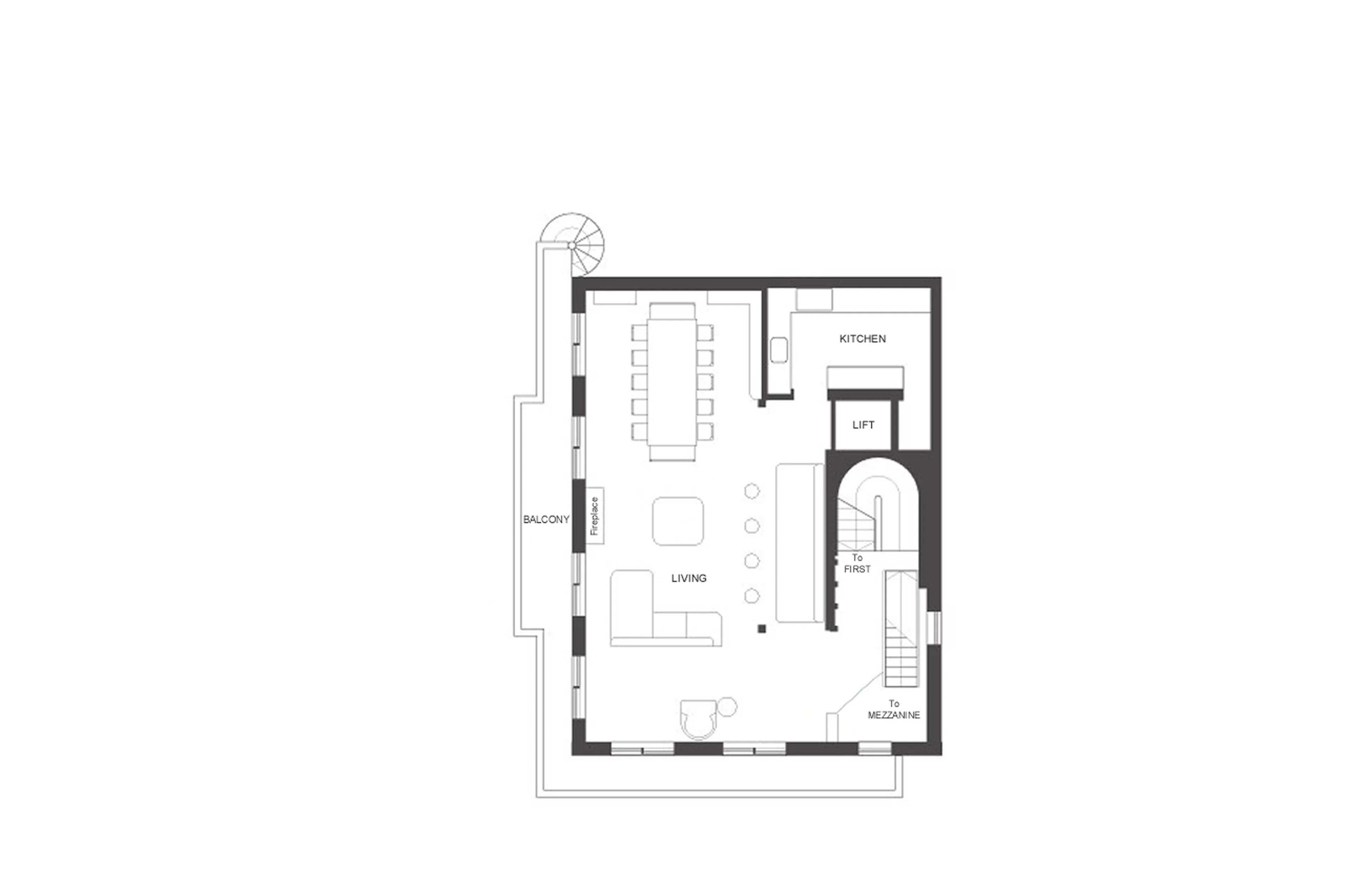 Level 2 floor plan of Chalet Tobenjofi in Courchevel 1850