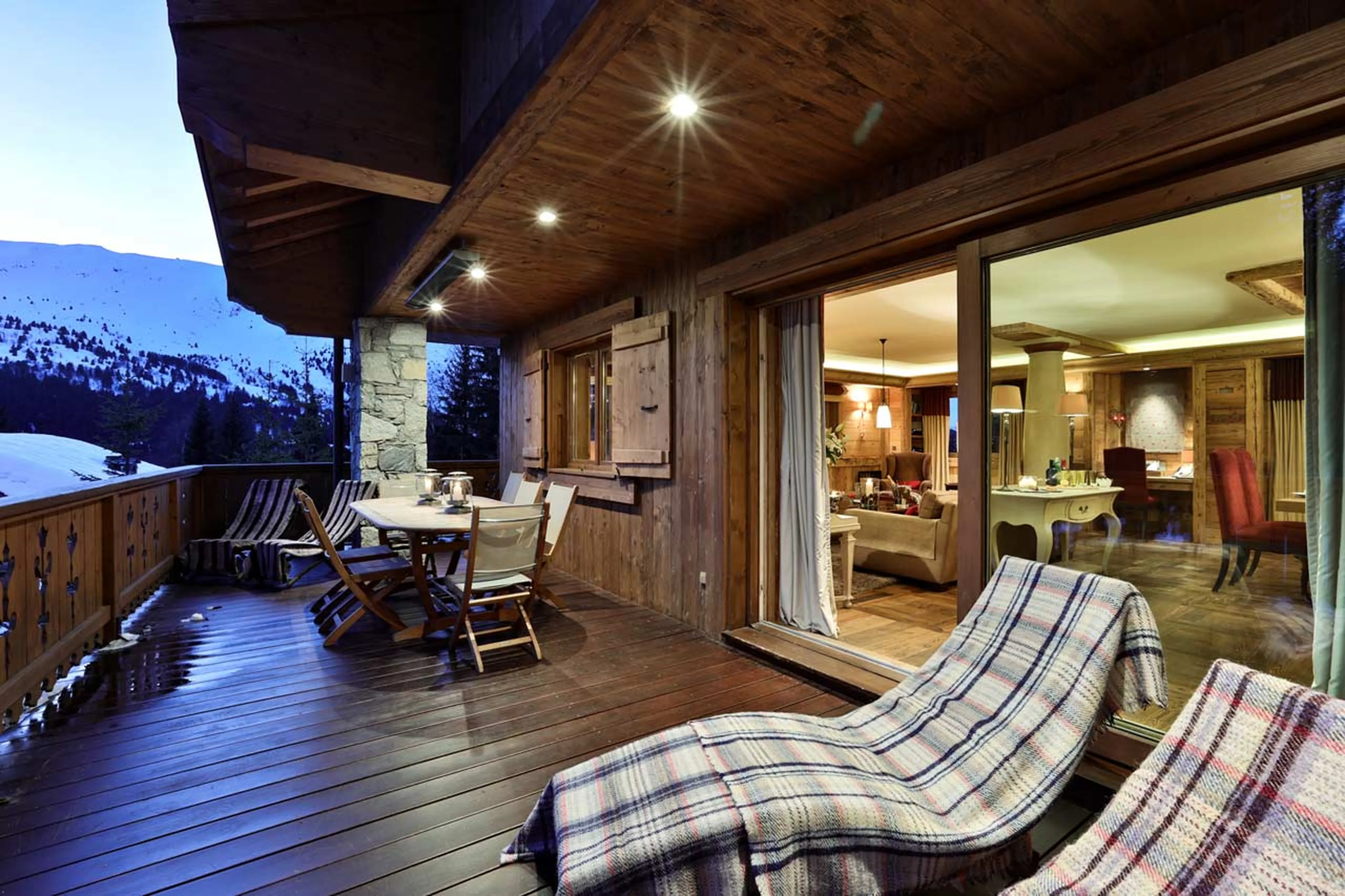 Sun terrace at Chalet Trois Ours in Meribel