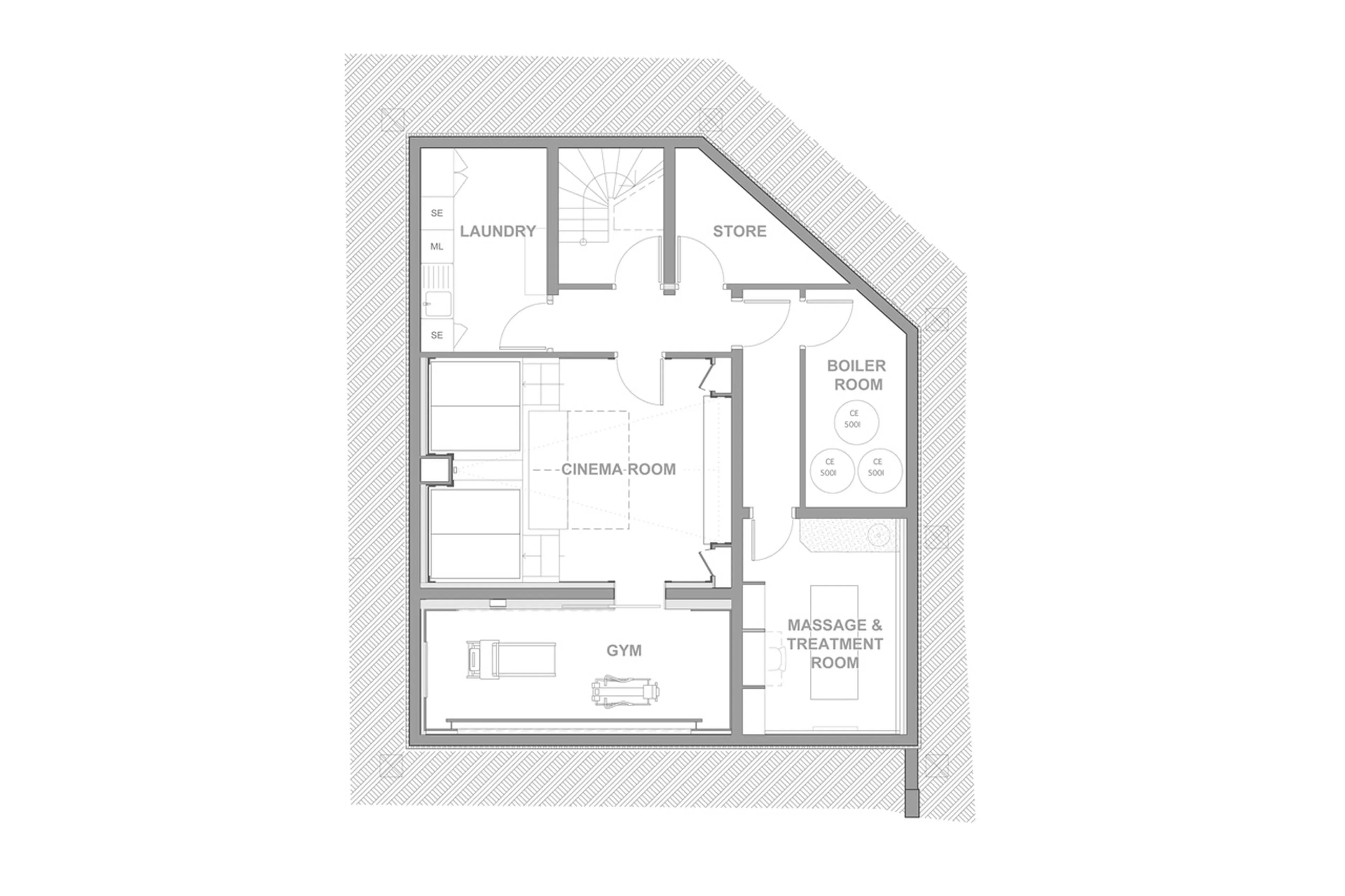 Level -1 floor plan at Chalet Trois Ours in Meribel