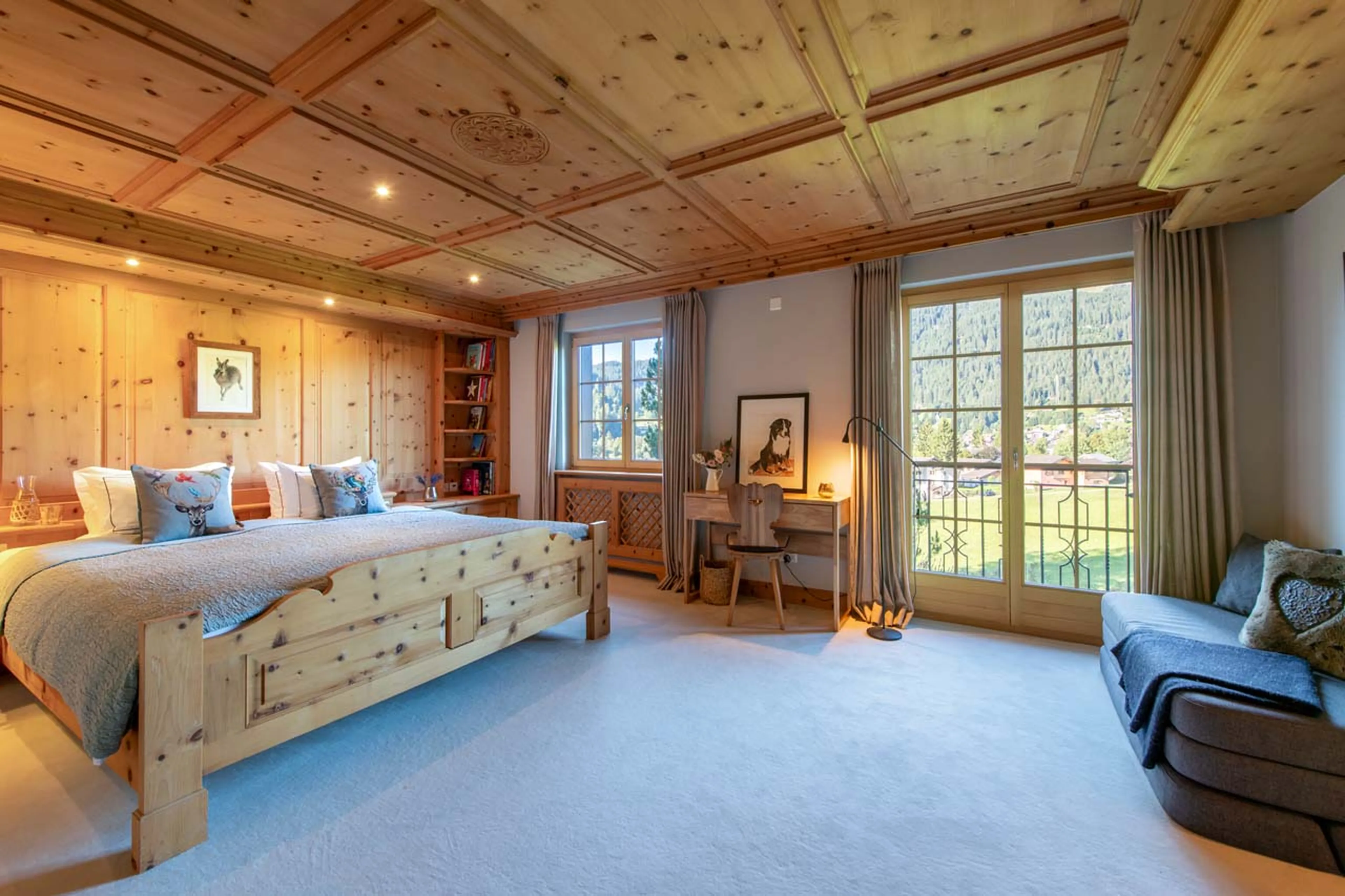 Bedroom one at Chalet Tschuetta in Klosters