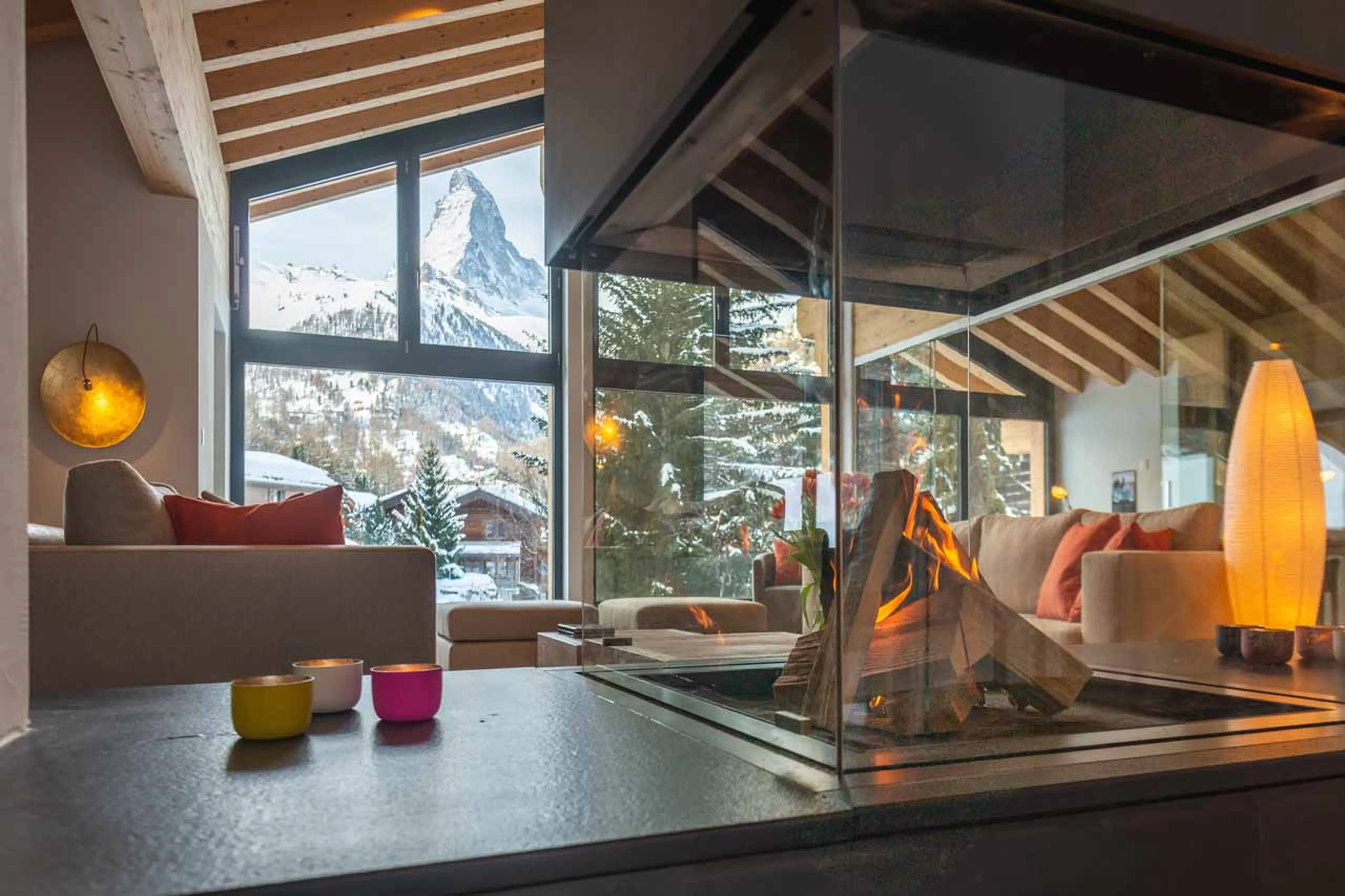 Fireplace at Chalet Tuftra in Findelbach