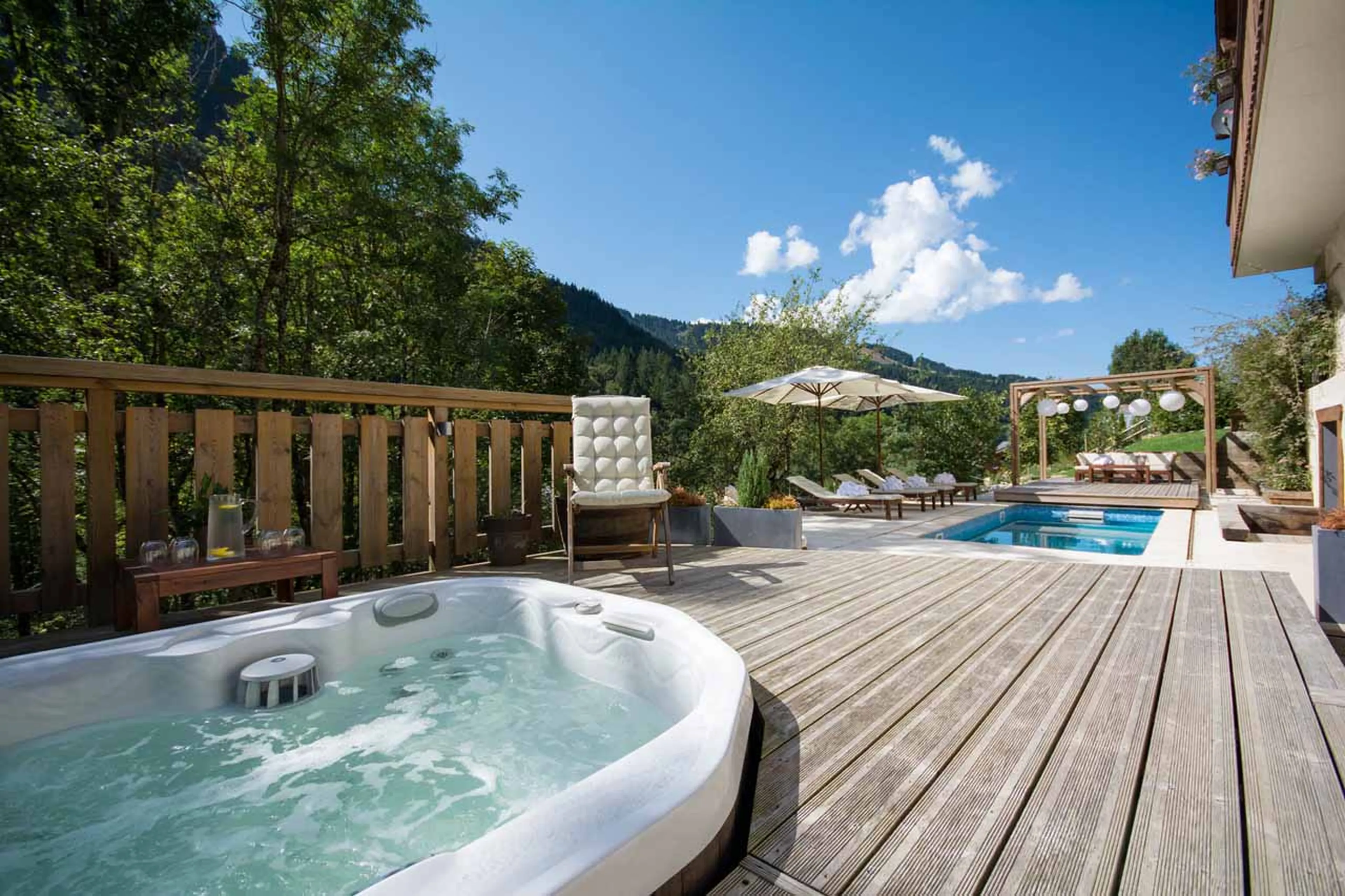 Sunken hot tub at  Chalet Twenty 26 in Morzine