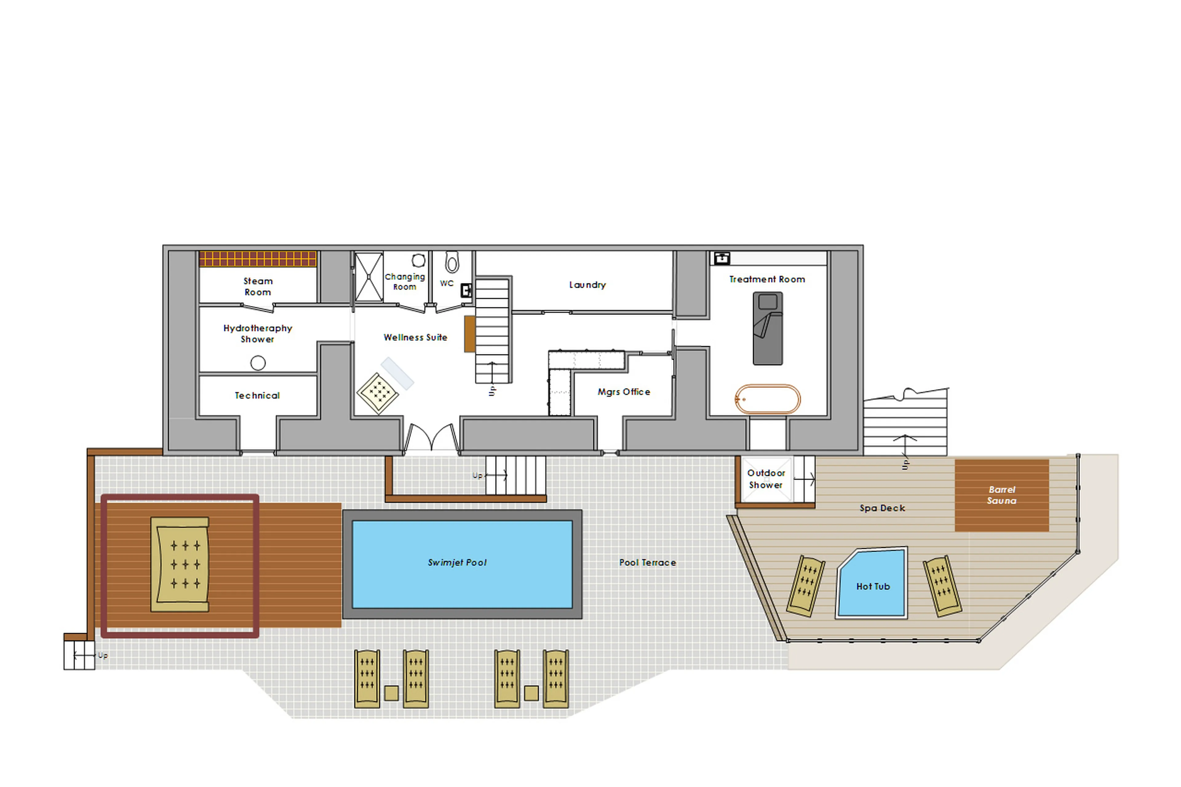 Basement floor plan of Chalet Twenty26 in Morzine