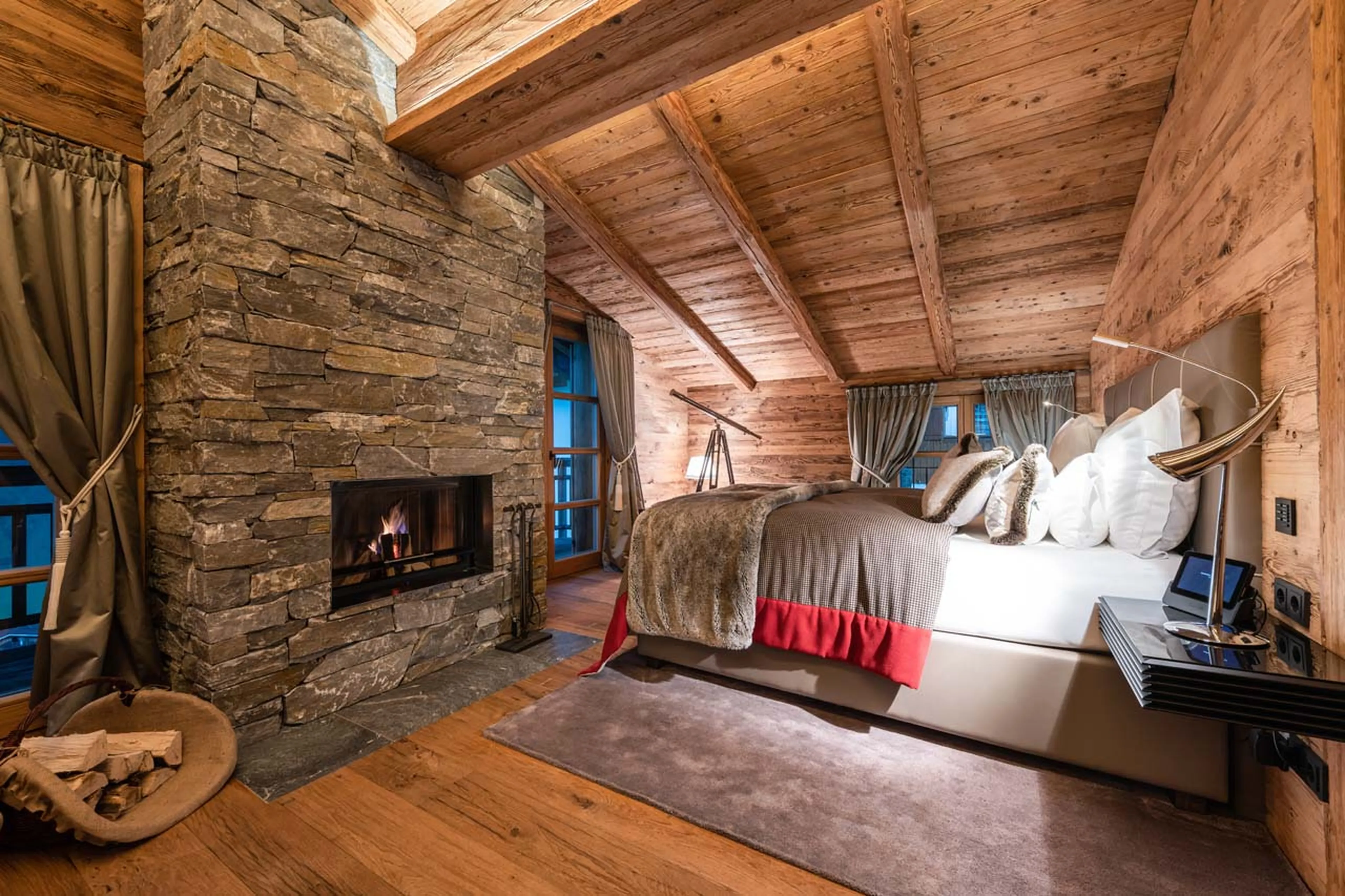 Bedroom one at Chalet Uberhaus in Lech