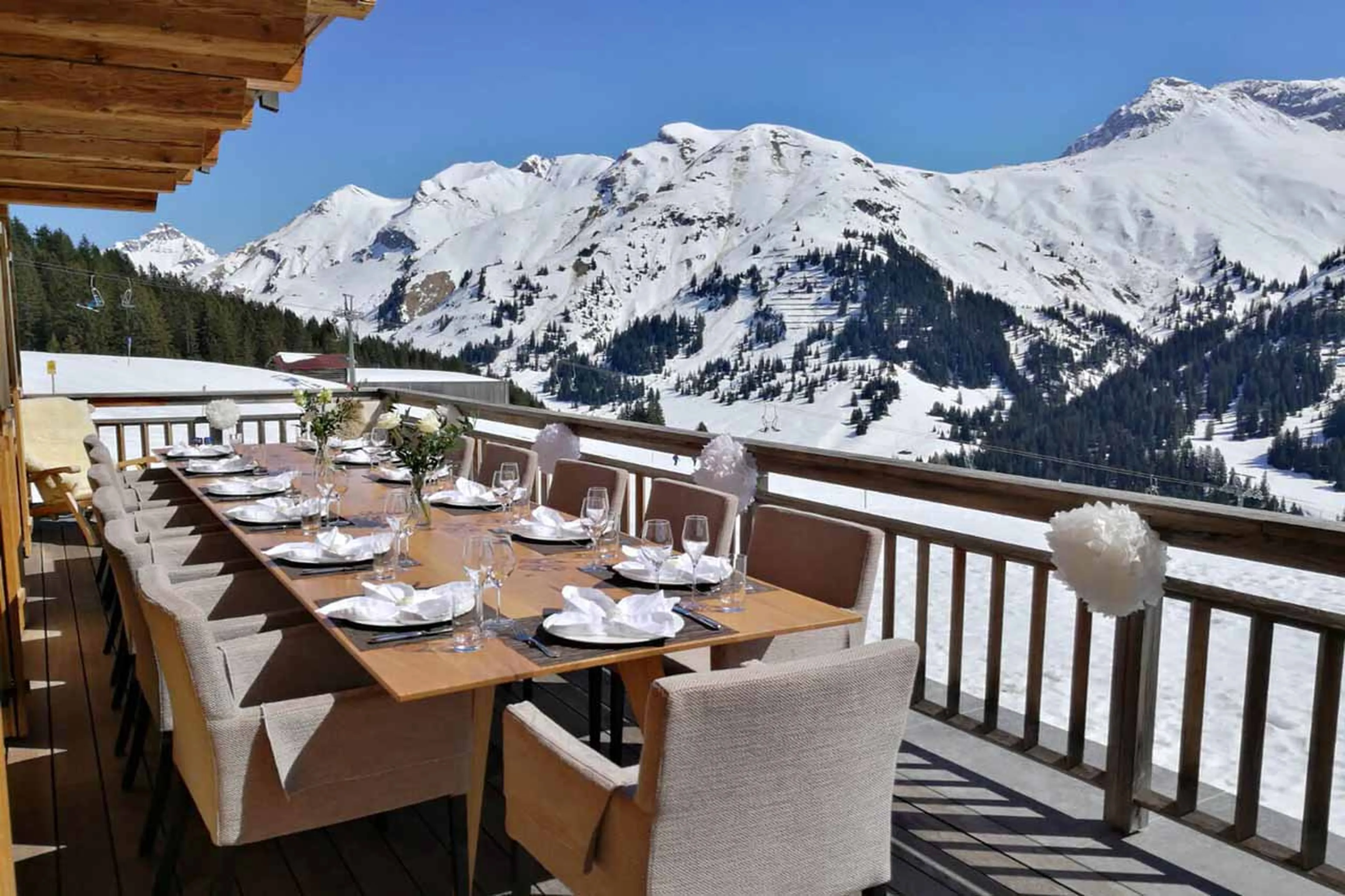 Terrace view at Chalet Uberhaus in Lech