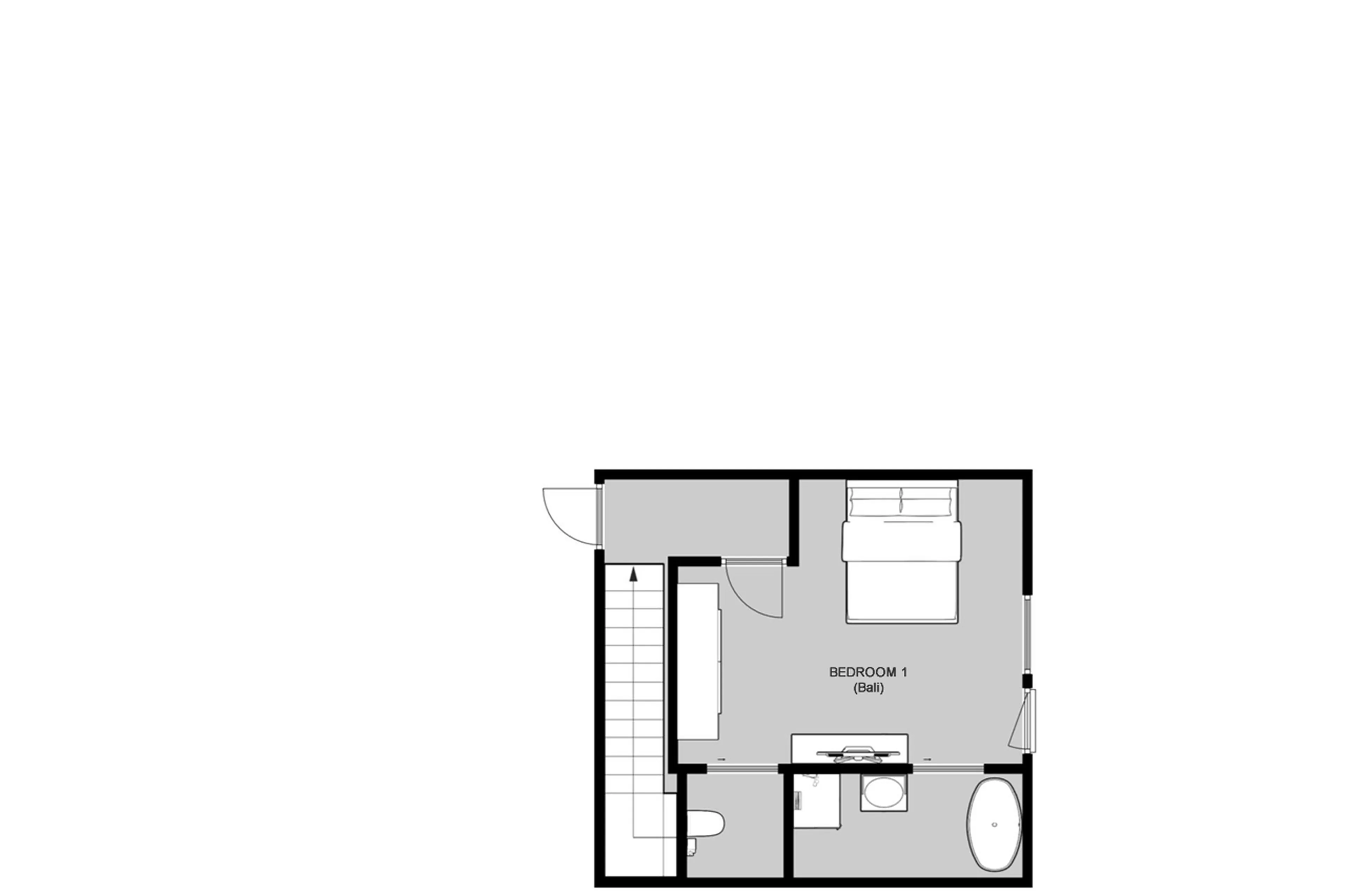Level 1 floor plan of Chalet Ubud in Tignes
