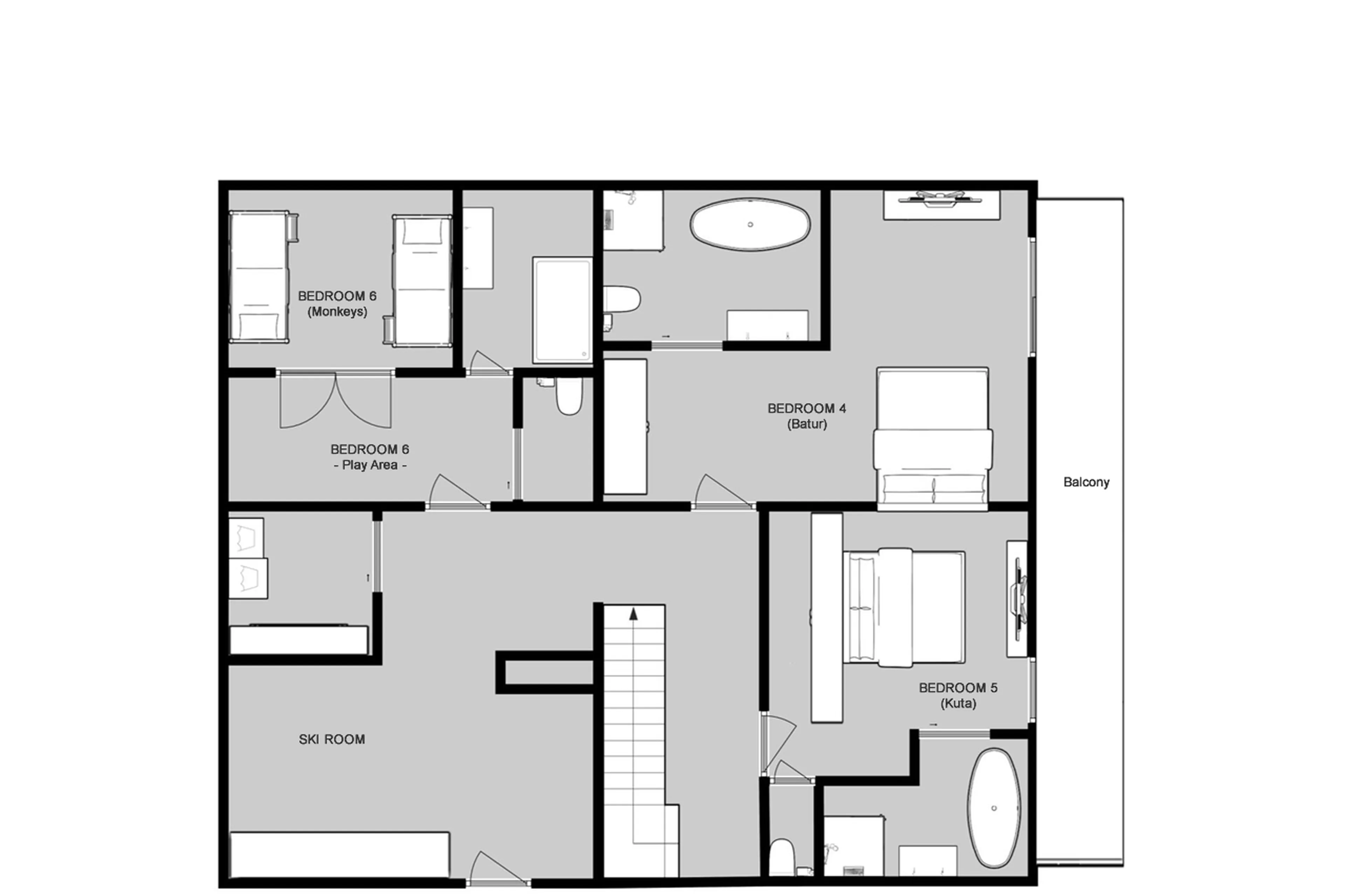 Level -2 floor plan of Chalet Ubud in Tignes