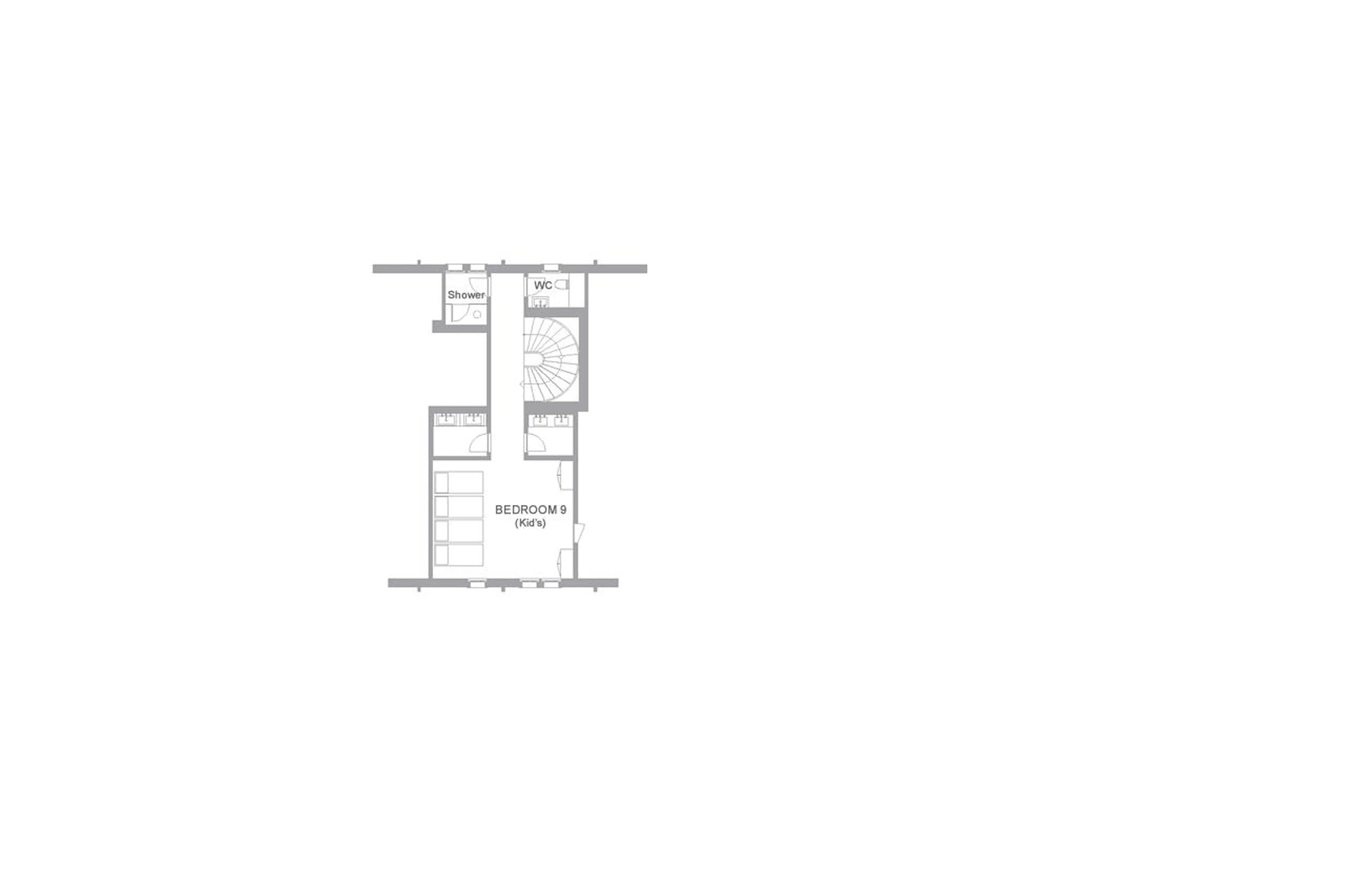 Attic floor plan of Chalet Ultima Promenade in Gstaad