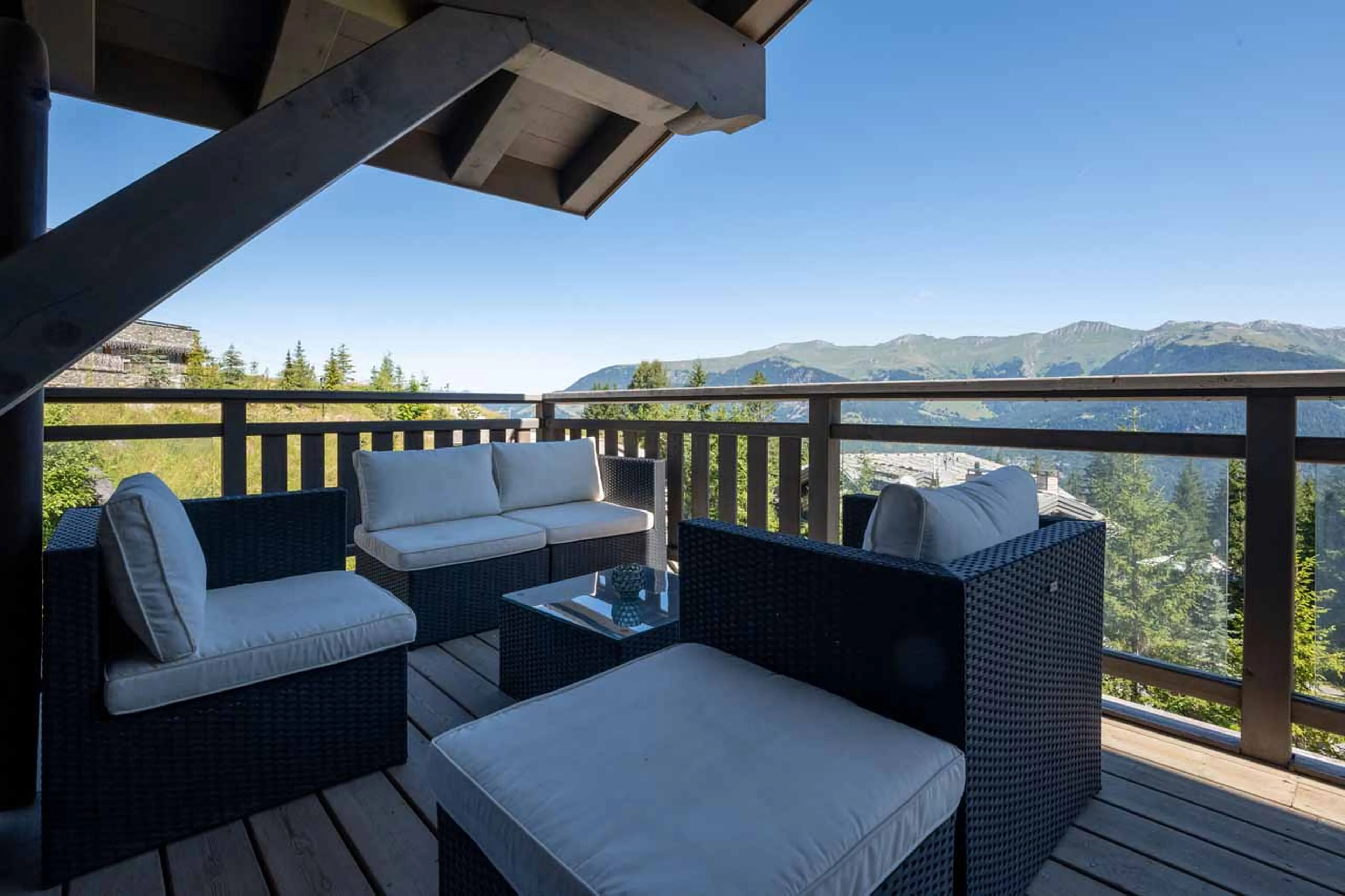 Balcony view at Chalet Ursus in Courchevel 1650