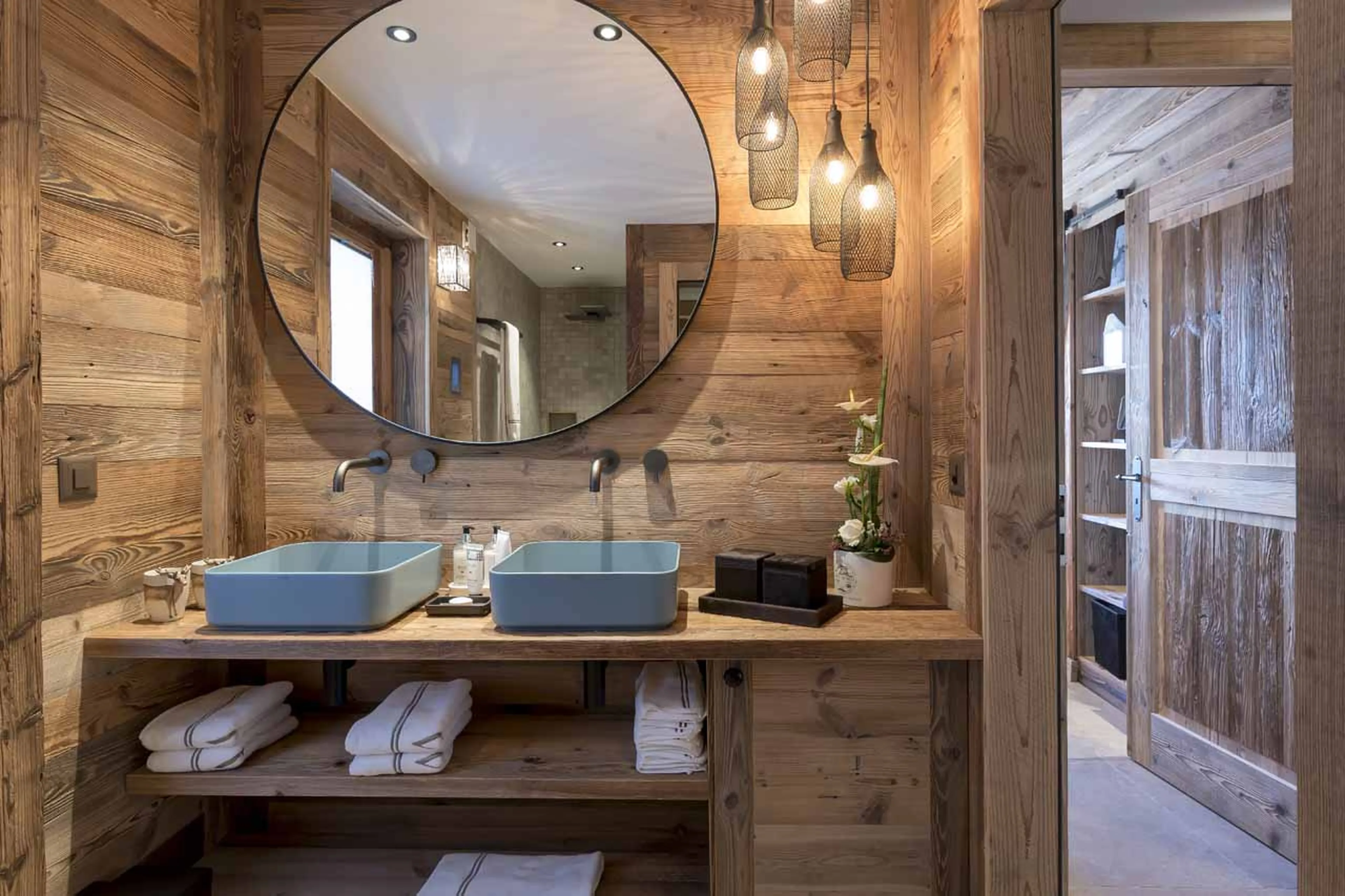 Bathroom one at Chalet V in La Tzoumaz