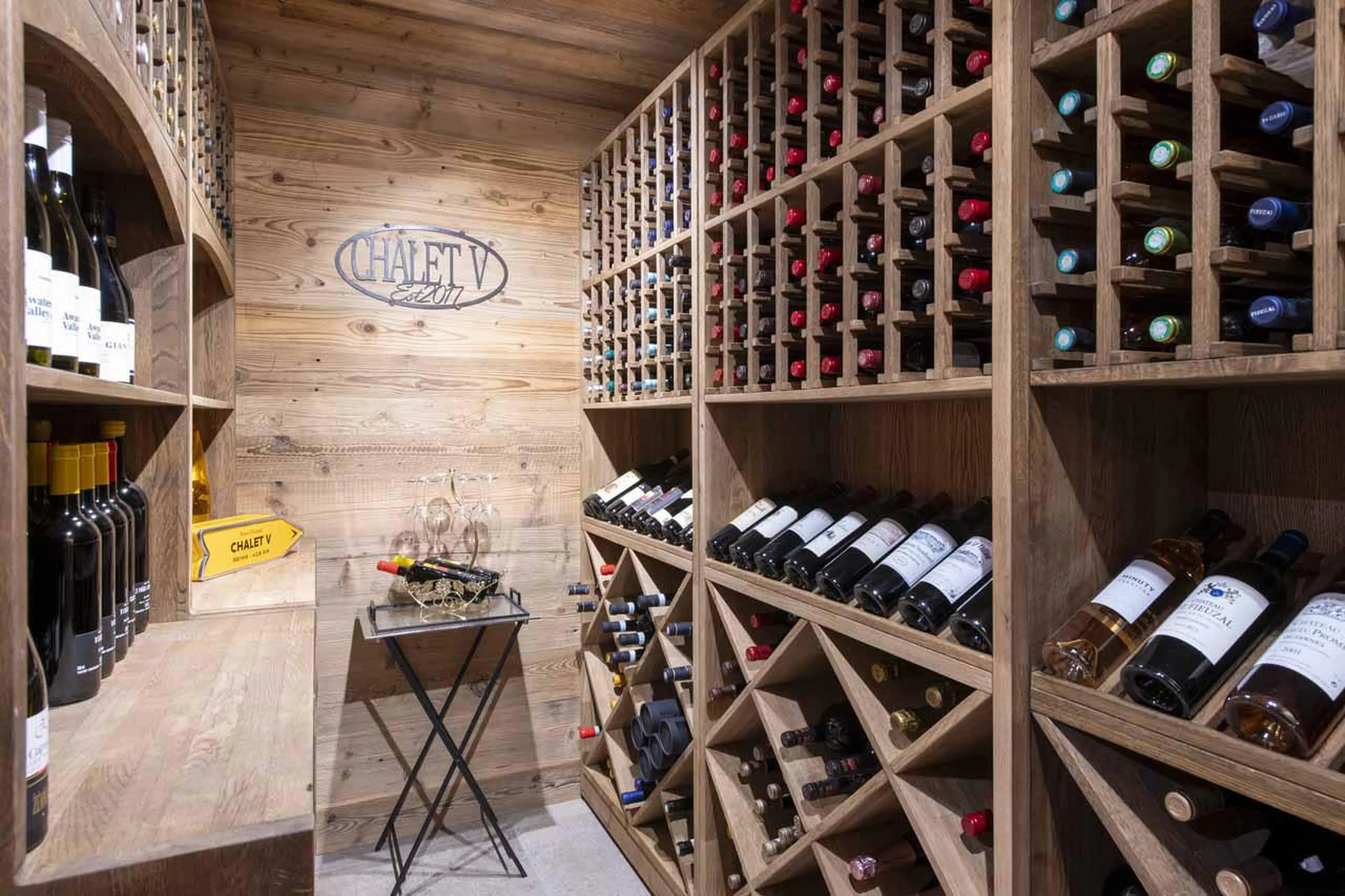 Wine cellar at Chalet V in La Tzoumaz