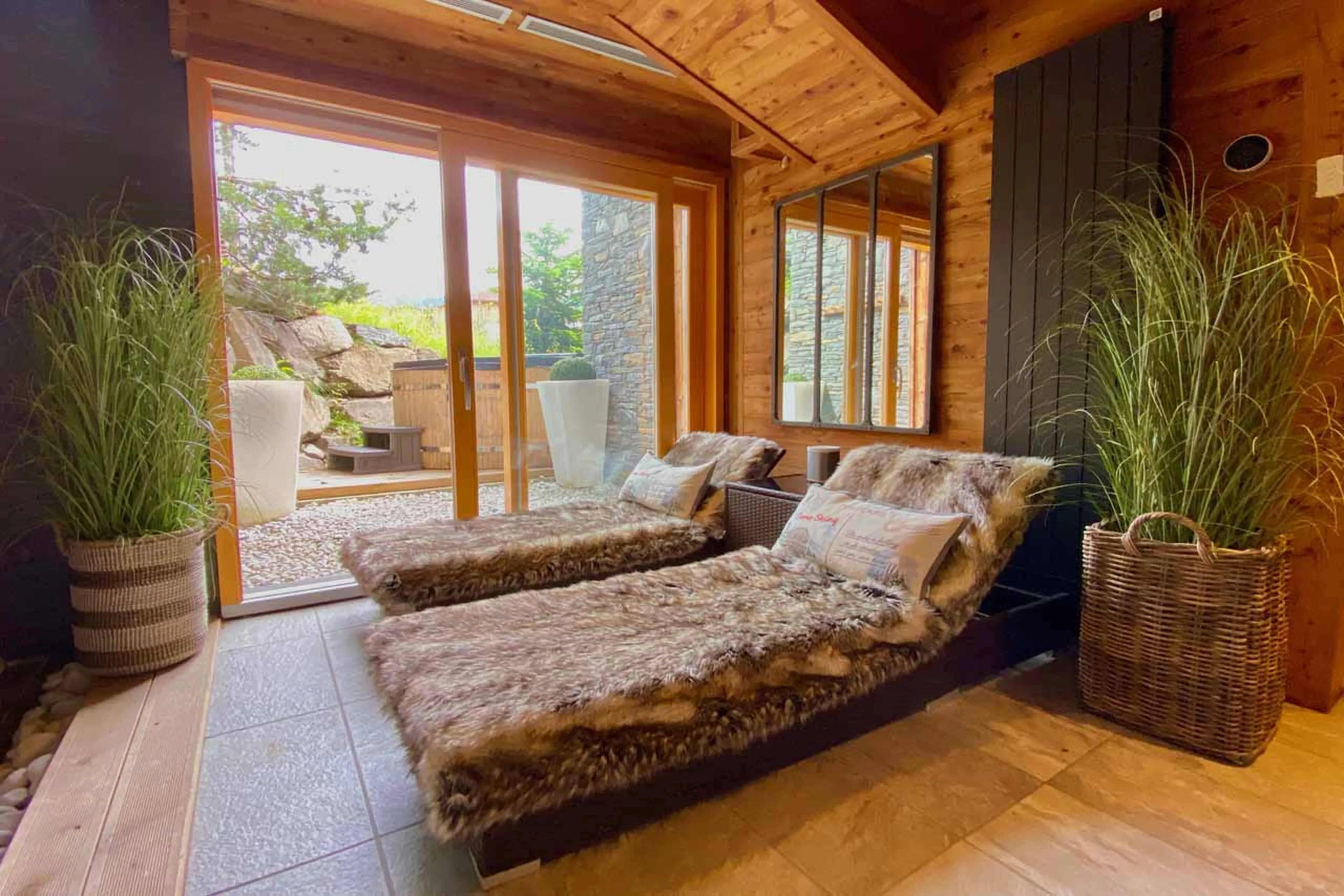 Loungers at Chalet Valambrun in Les Gets