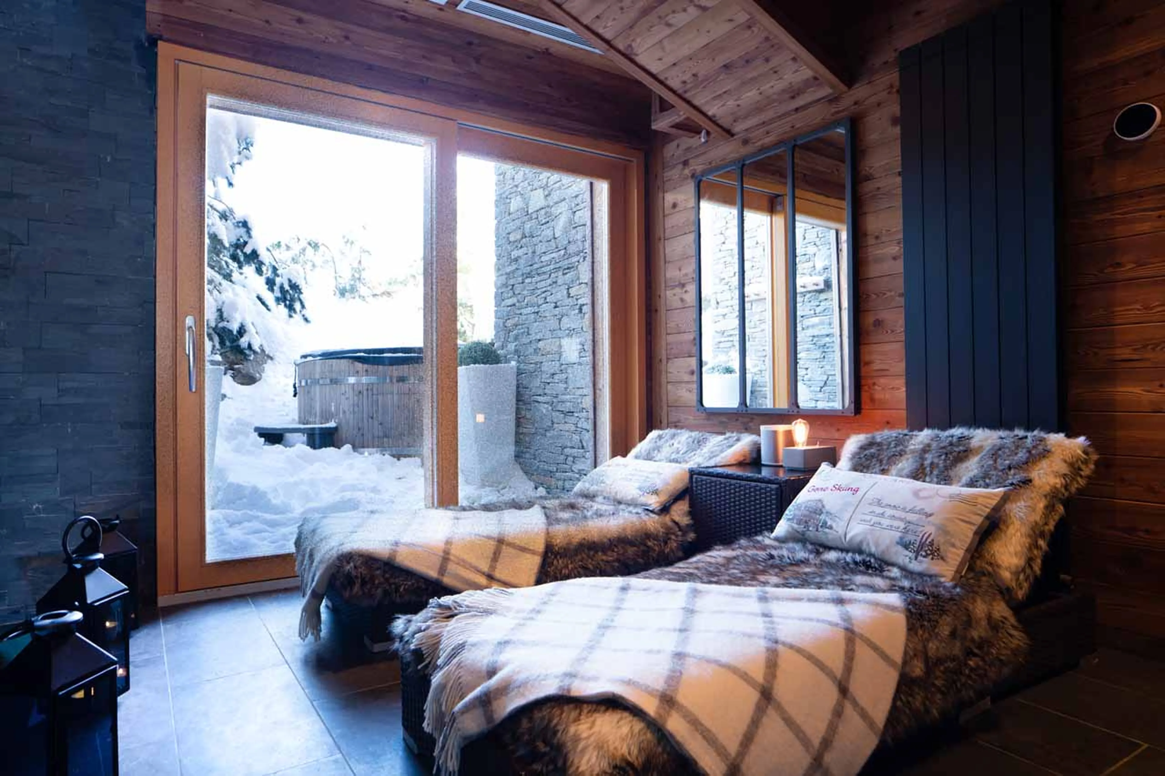 Loungers at Chalet Valambrun in Les Gets