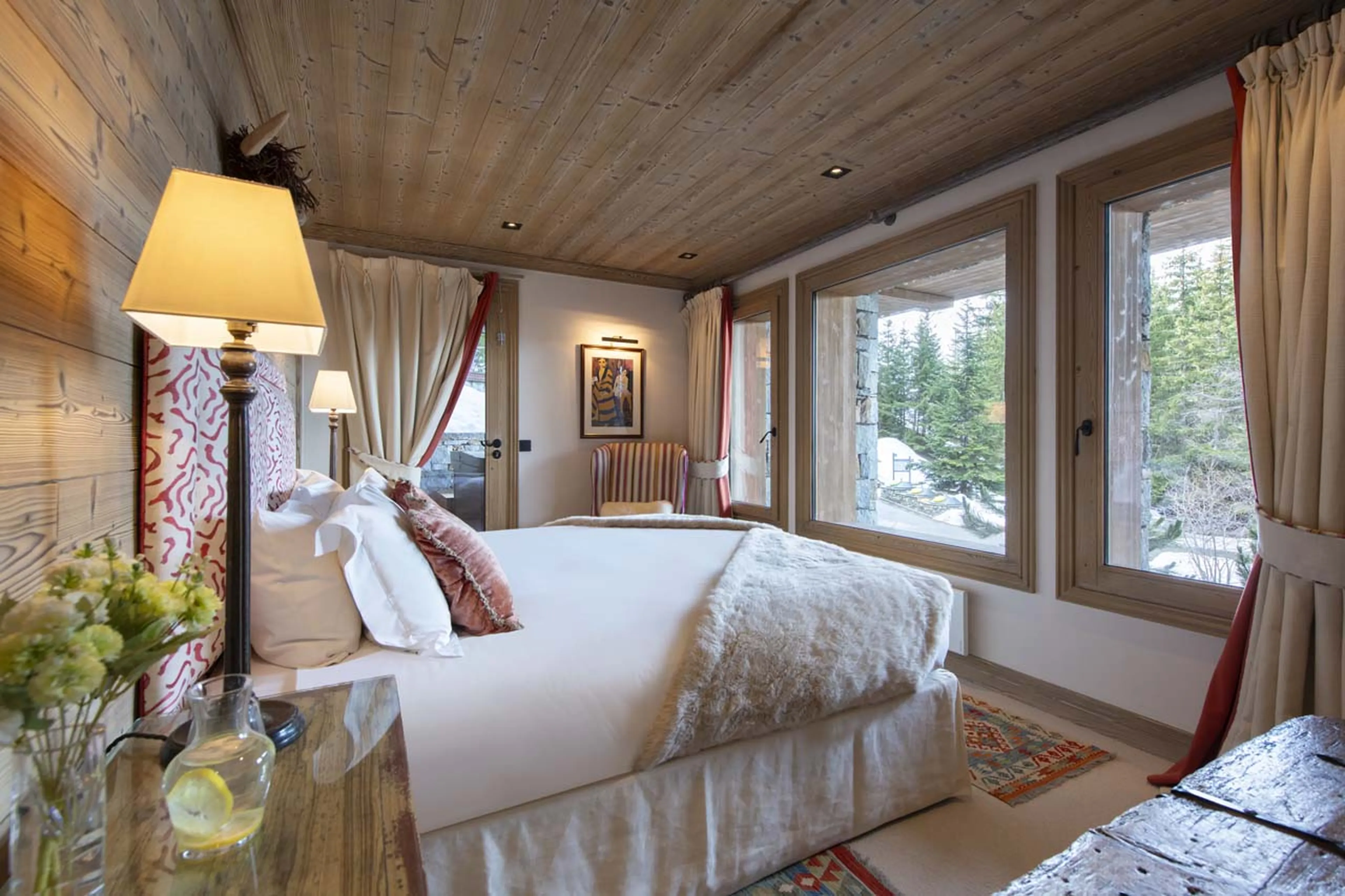 Access to terrace from bedroom at Chalet Valentine in Meribel