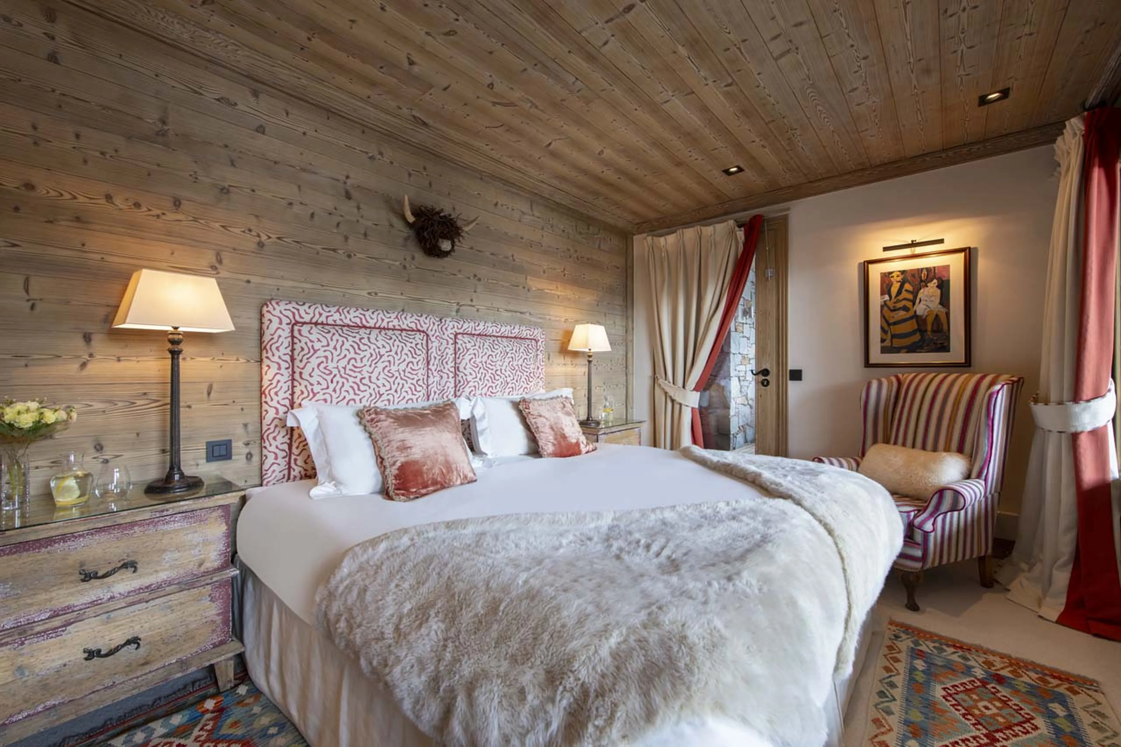 Bedroom one at Chalet Valentine in Meribel
