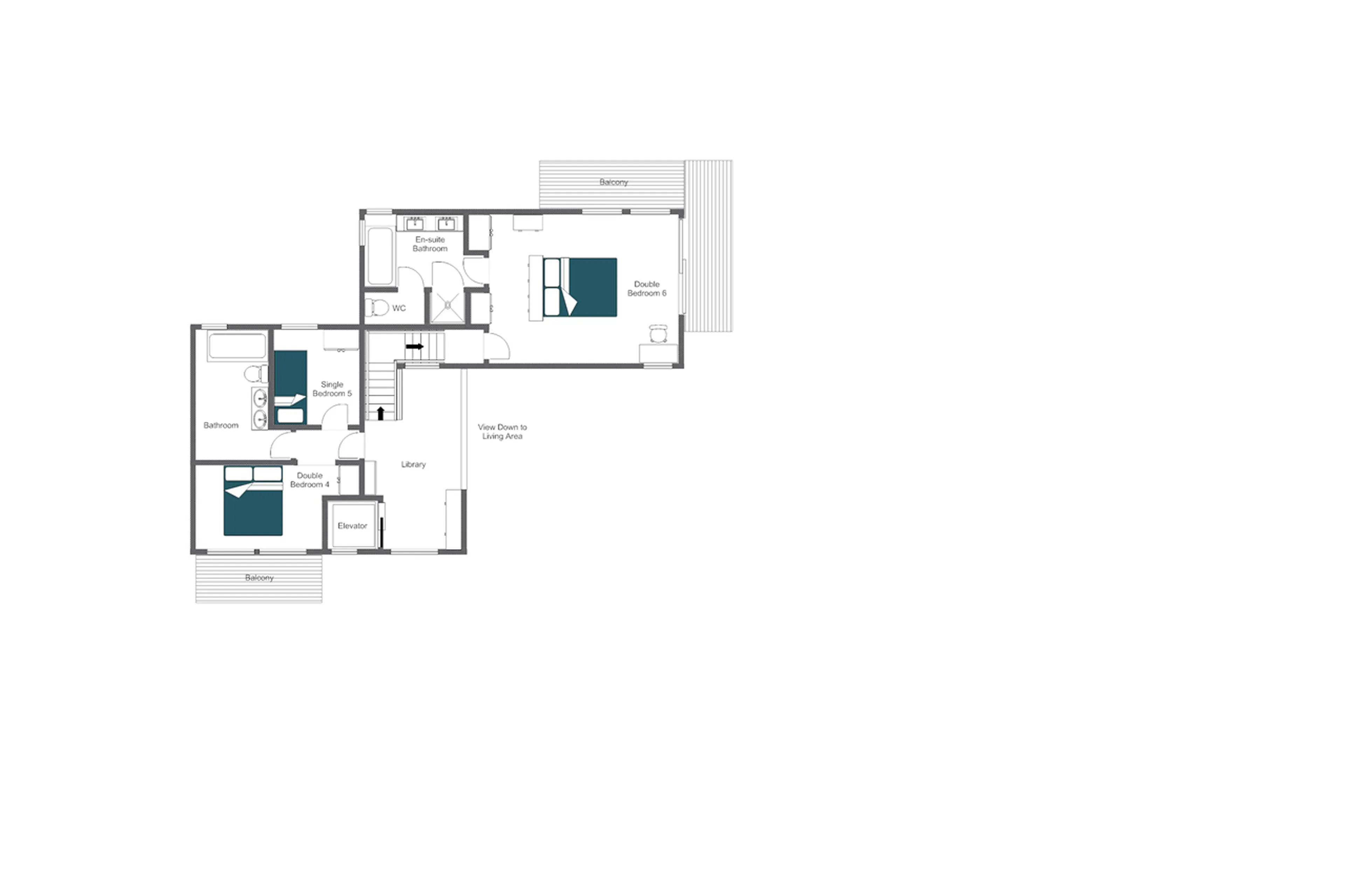 Level 3 floor plan of Chalet Valentine in Meribel