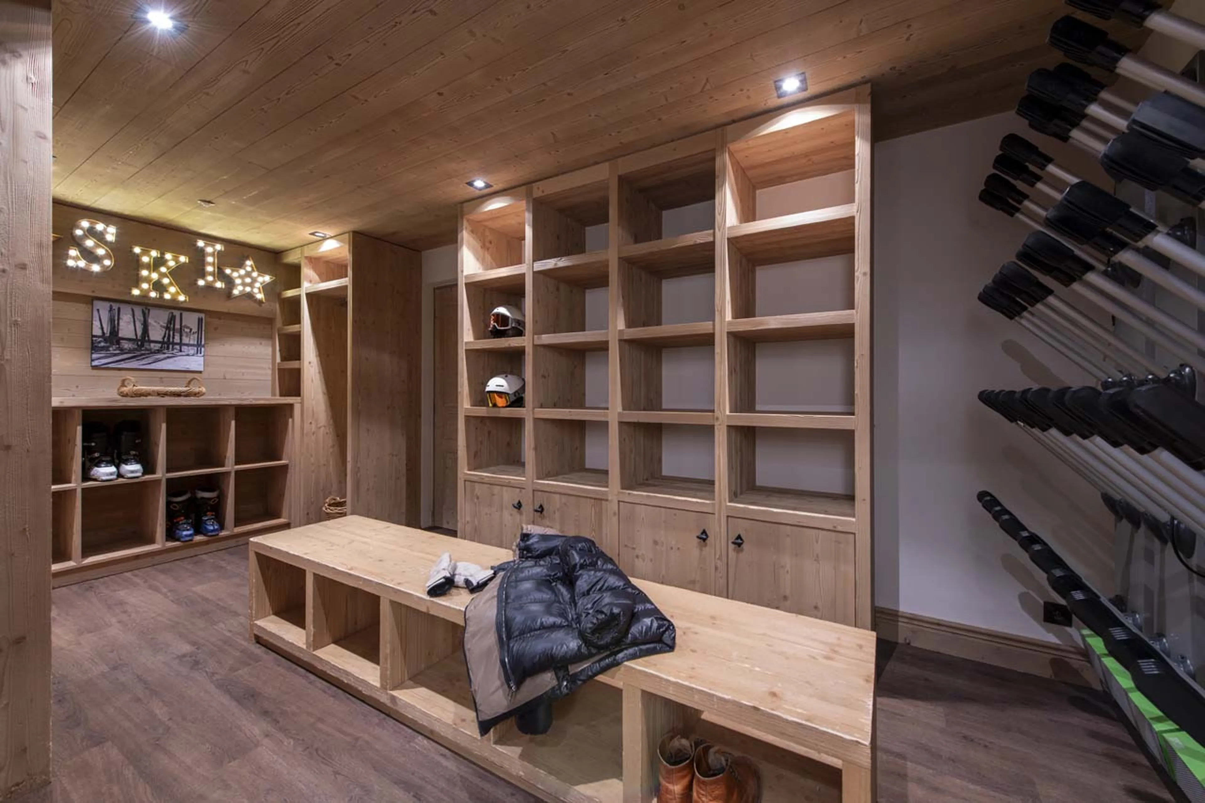 Ski room at Chalet Valentine in Meribel