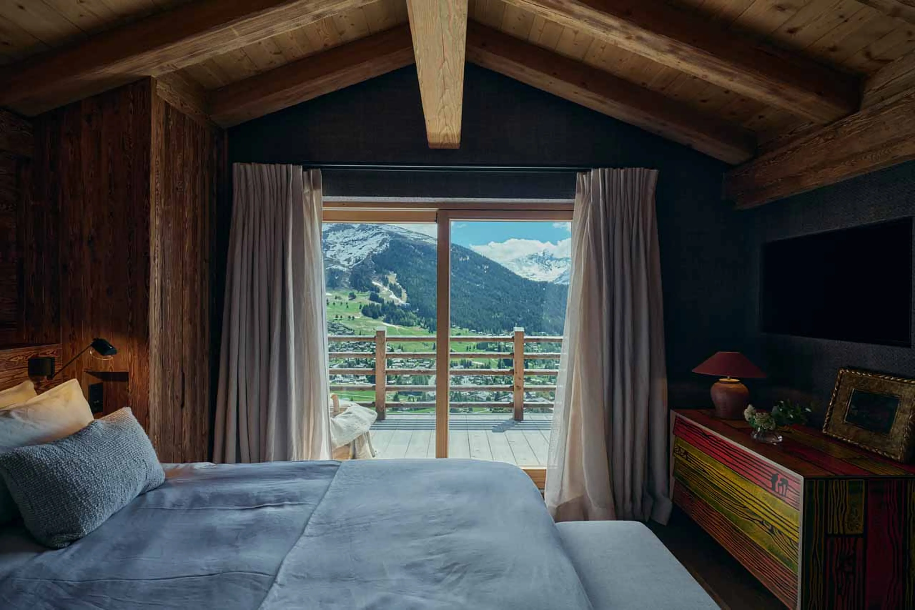 Bedroom 4 balcony at Vallon D'Arbi in Verbier