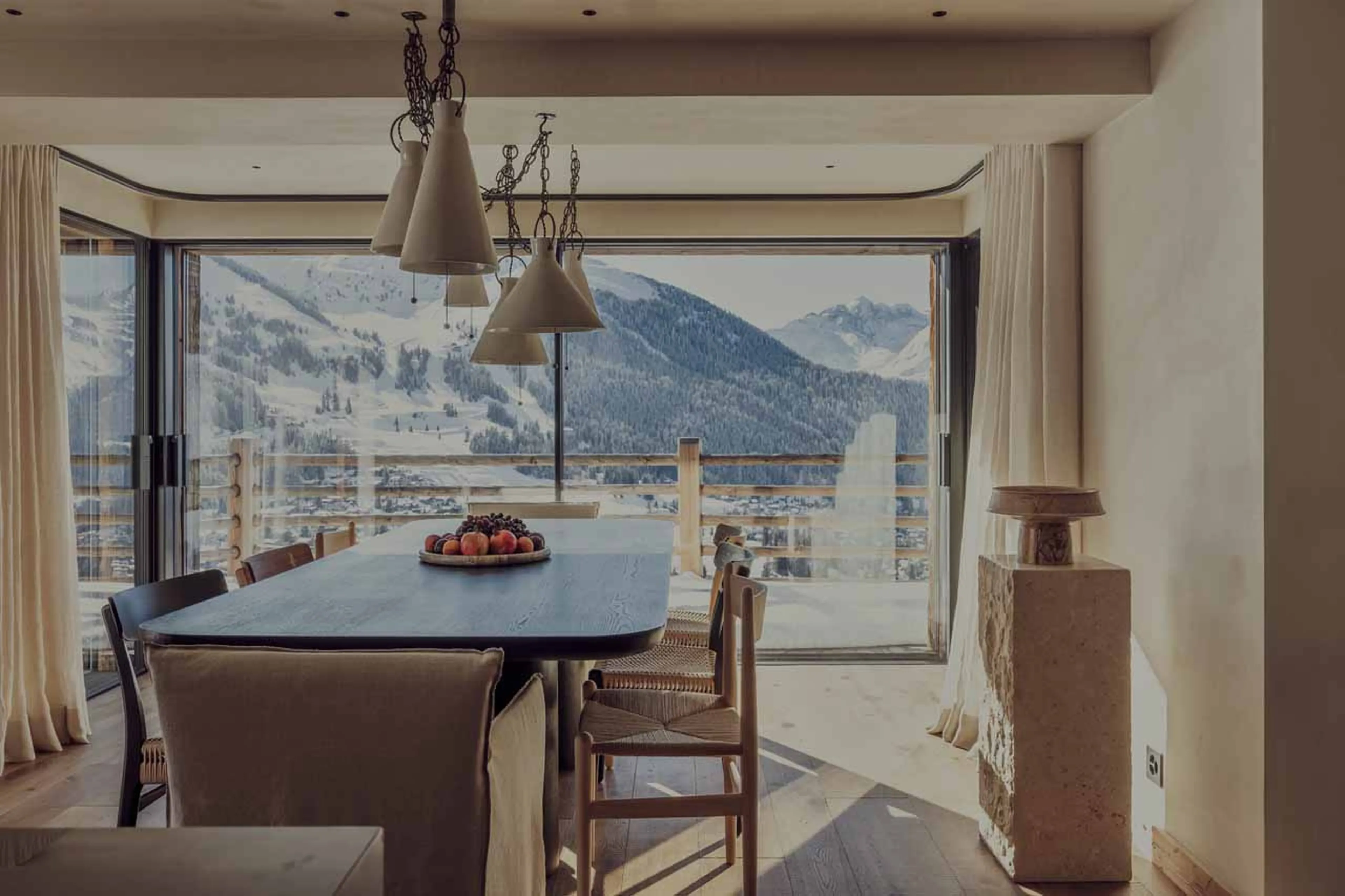 Dining area at Vallon D'Arbi in Verbier