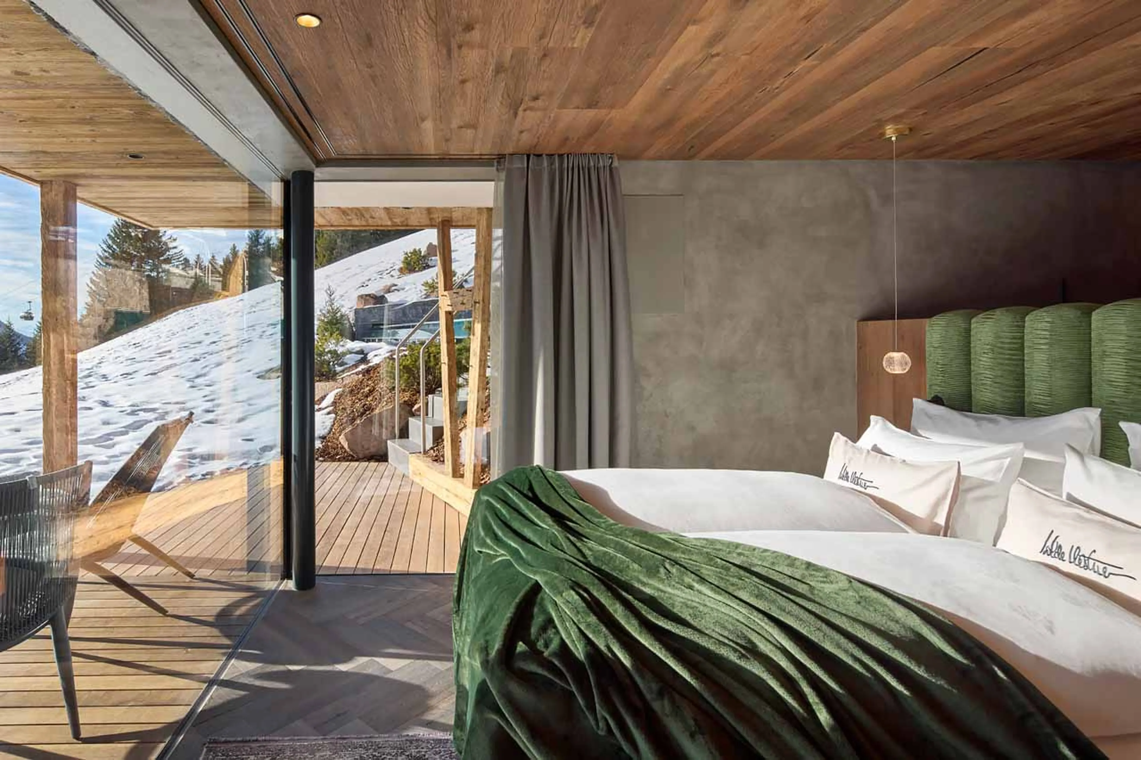 Bedroom one at Chalet Vilaiet in Val Gardena