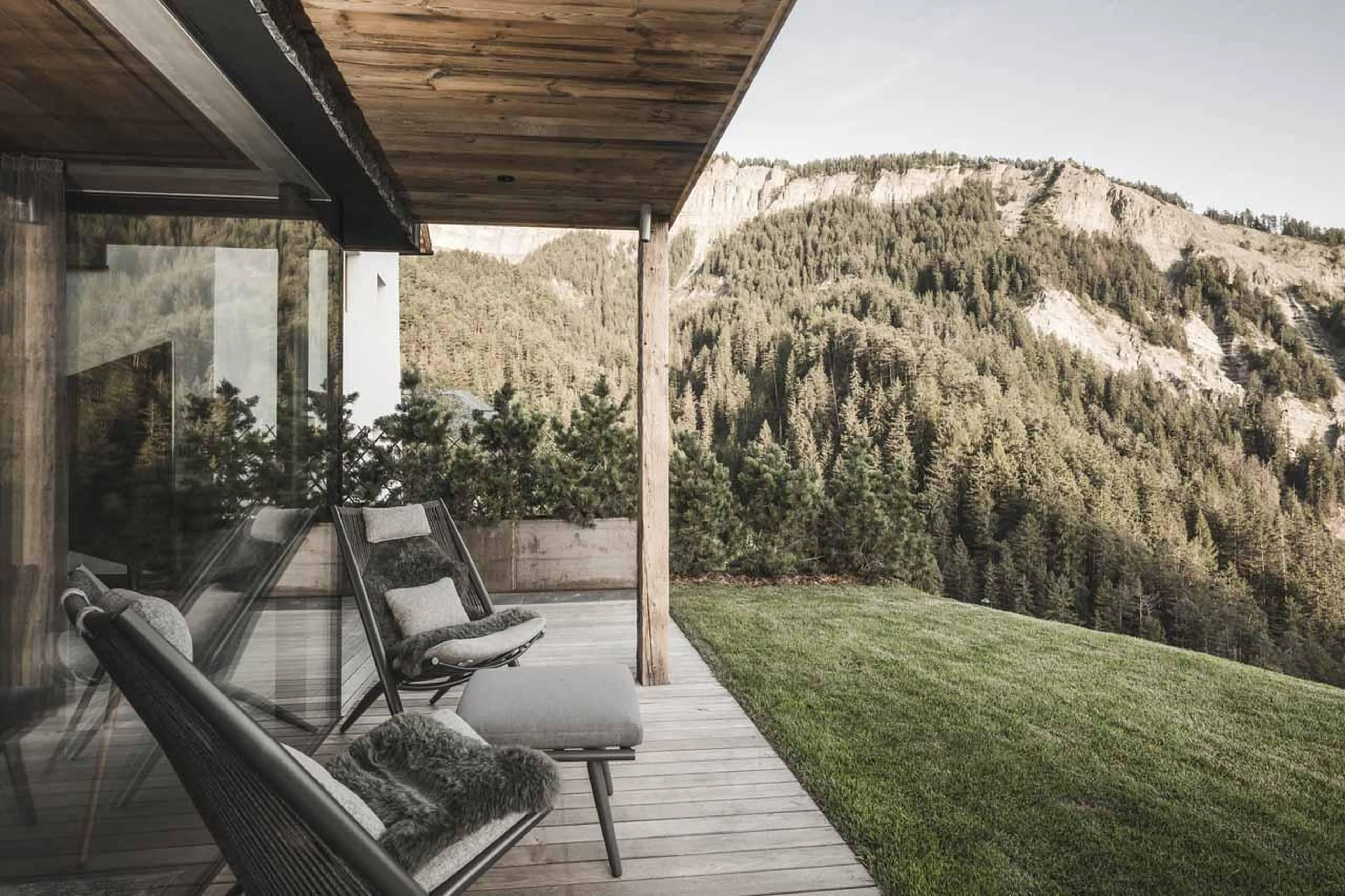 Views from terrace at Bedroom three at Chalet Vilaiet in Val Gardena