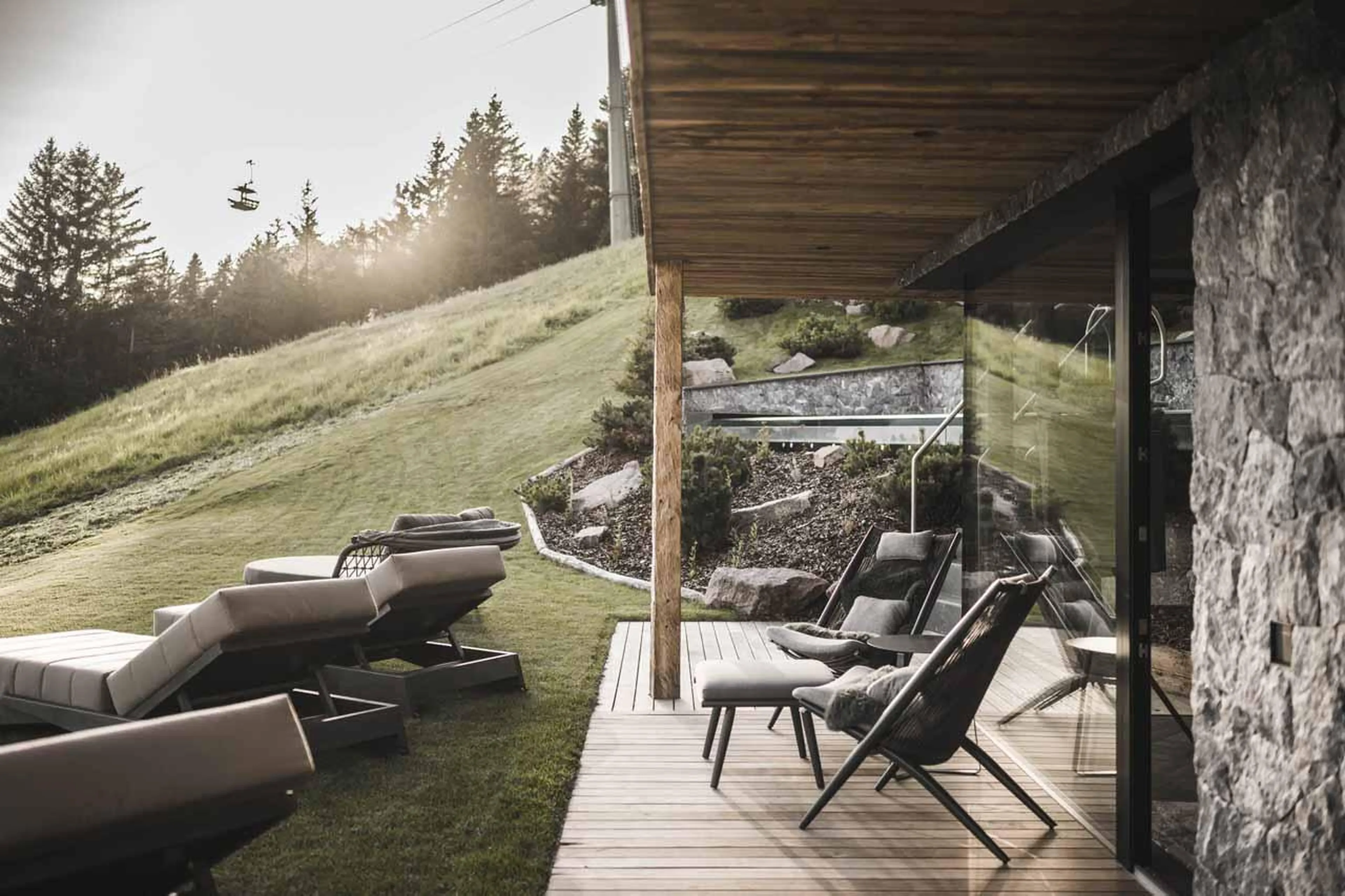 Sun loungers at Bedroom three at Chalet Vilaiet in Val Gardena