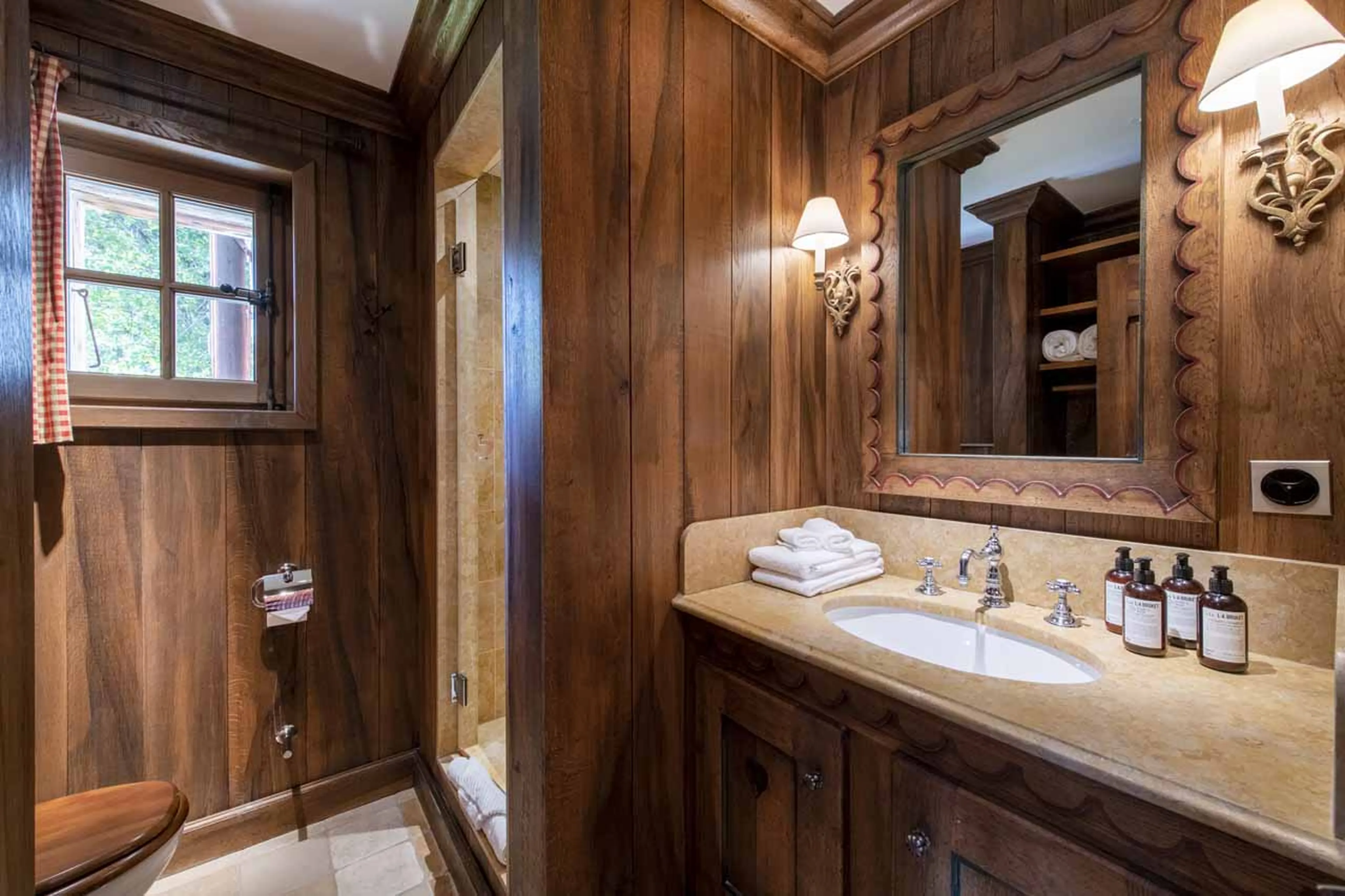 Shower room at Chalet Virmadisa in Verbier