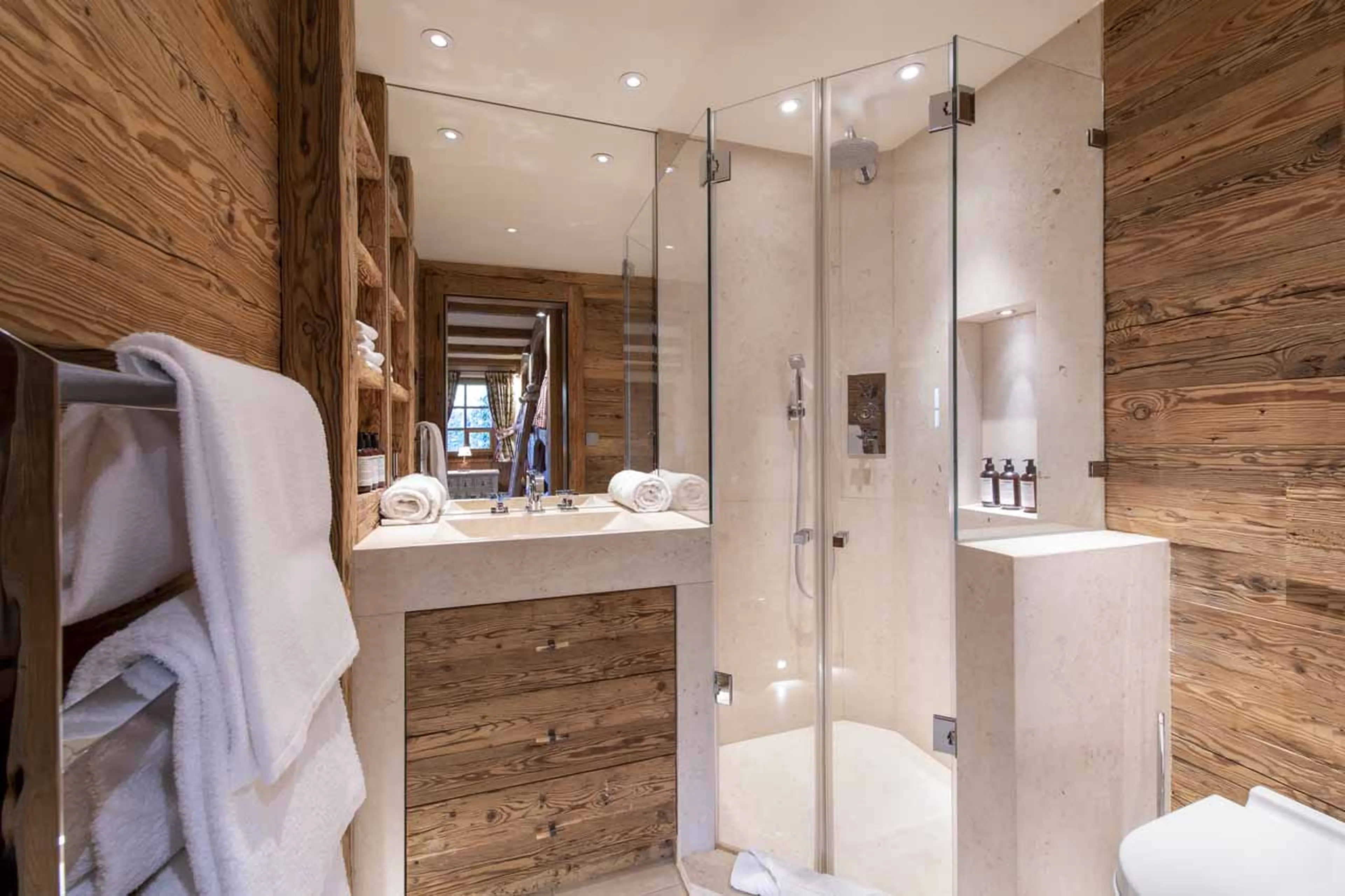 Shower room at Chalet Virmadisa in Verbier