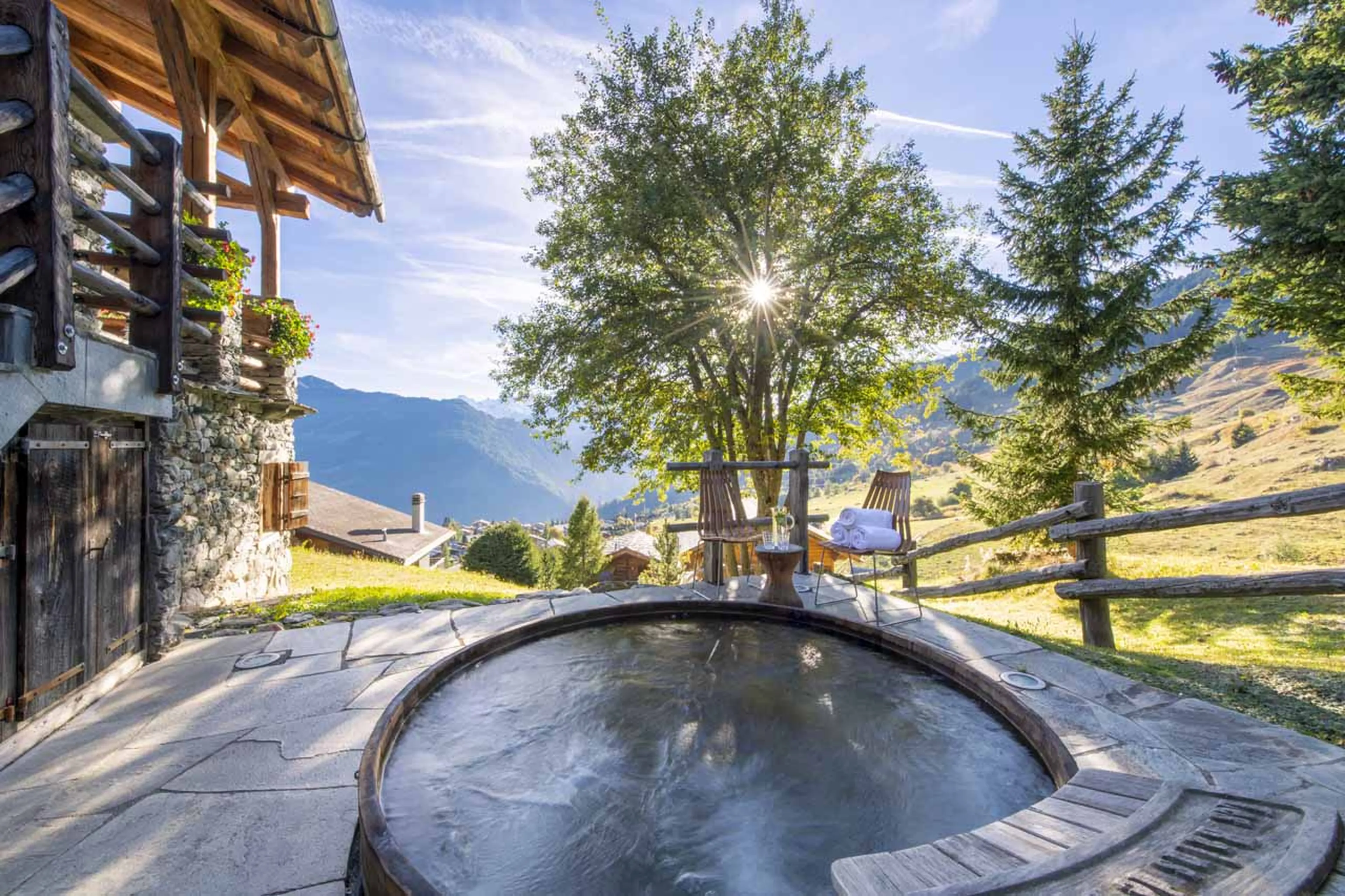 Views from hot tub at Chalet Virmadisa in Verbier