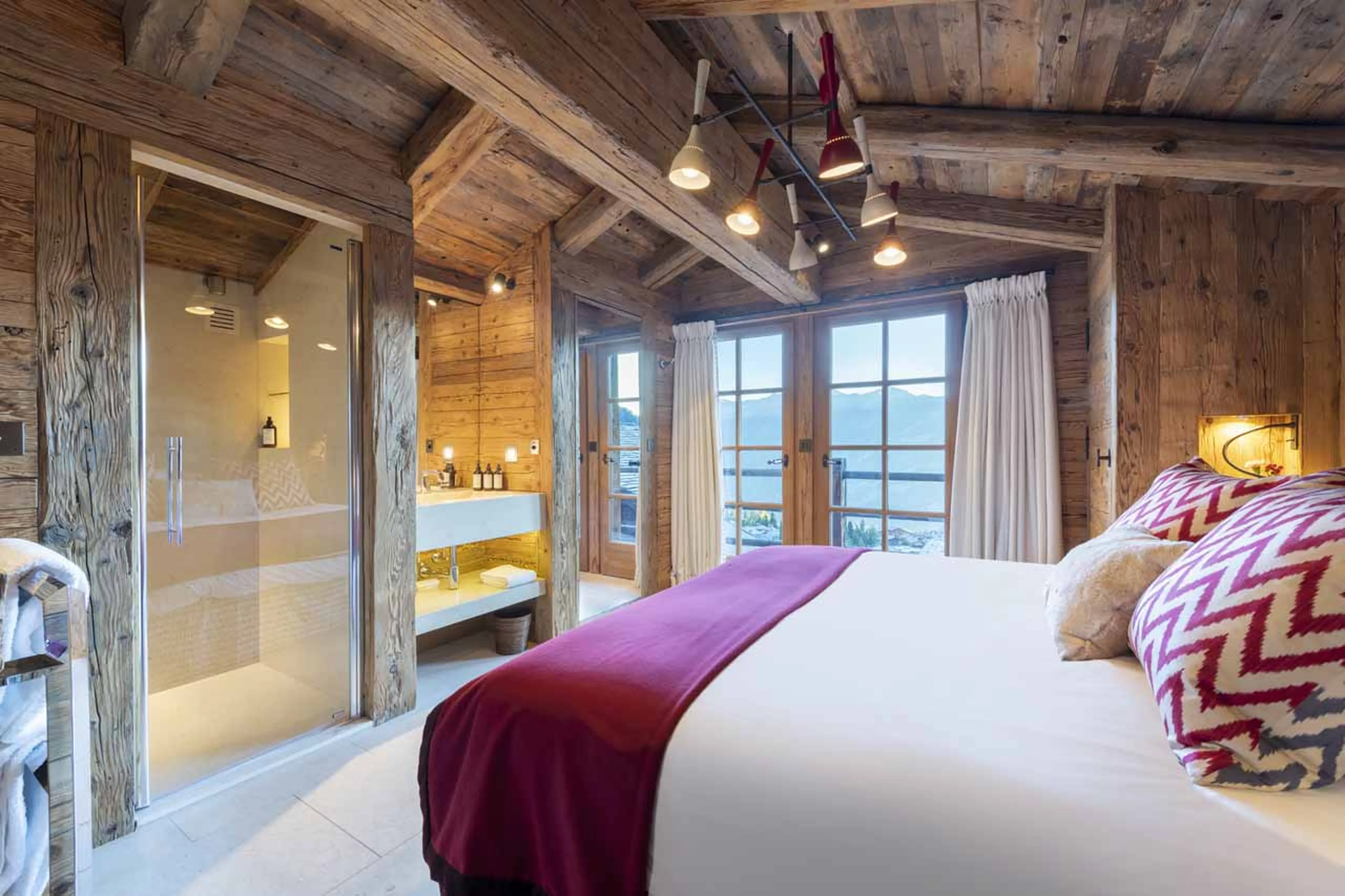 Shower in mazot at Chalet Virmadisa in Verbier