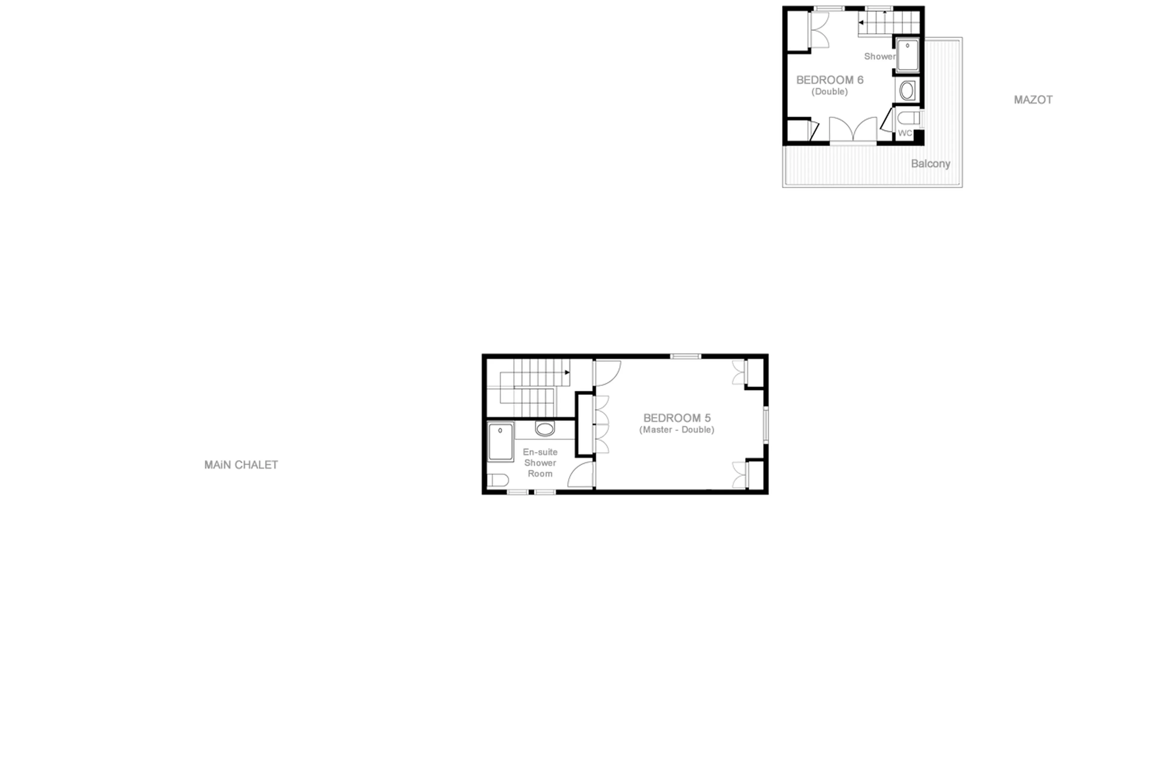 Top level floor plan of Chalet Virmadisa in Verbier