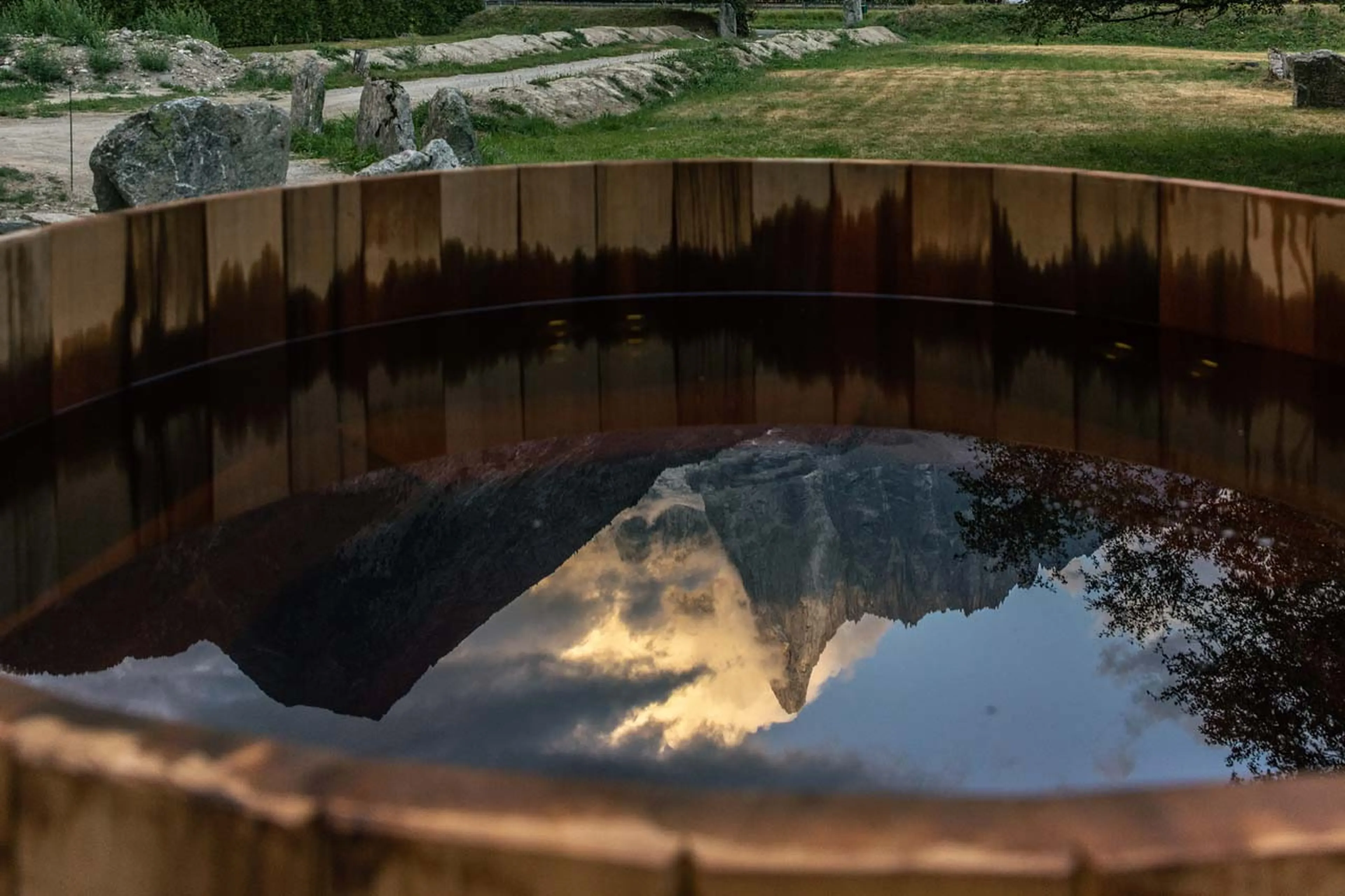 Hot tub reflection at Chalet Le Volet Rouge in Chamonix