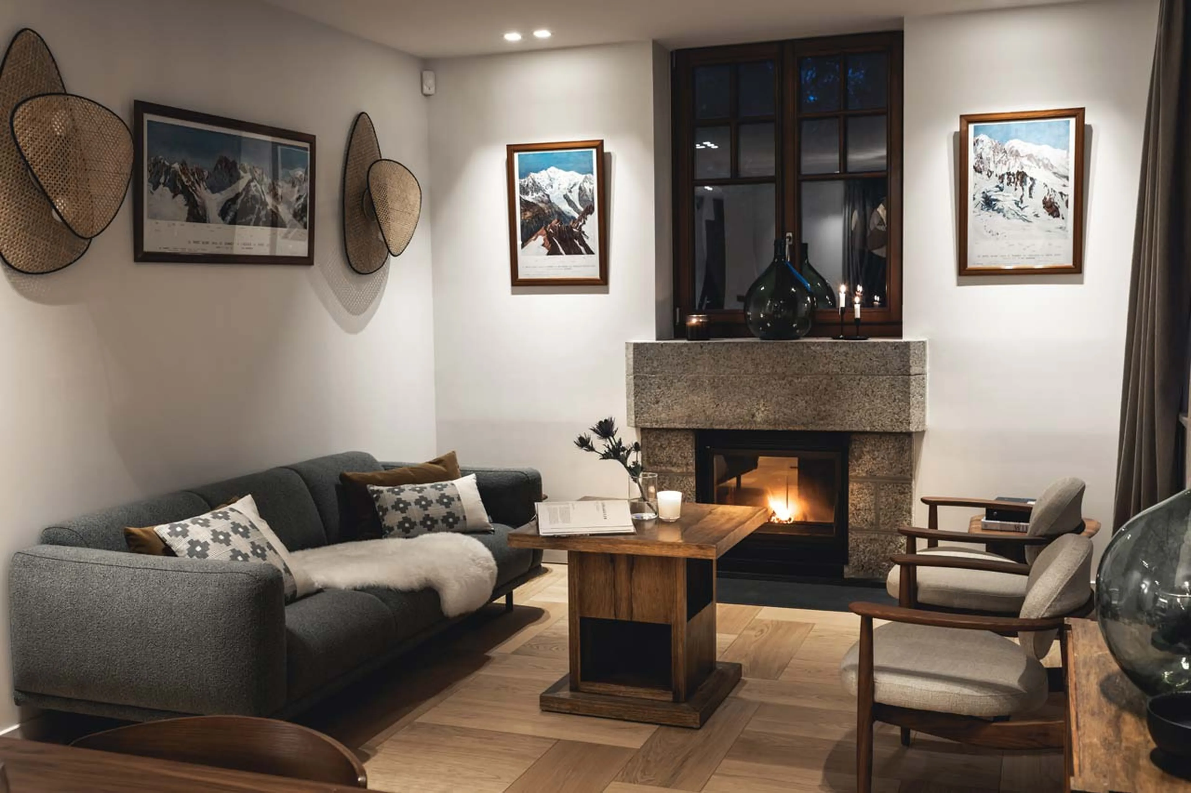 Living room at Chalet Le Volet Rouge in Chamonix