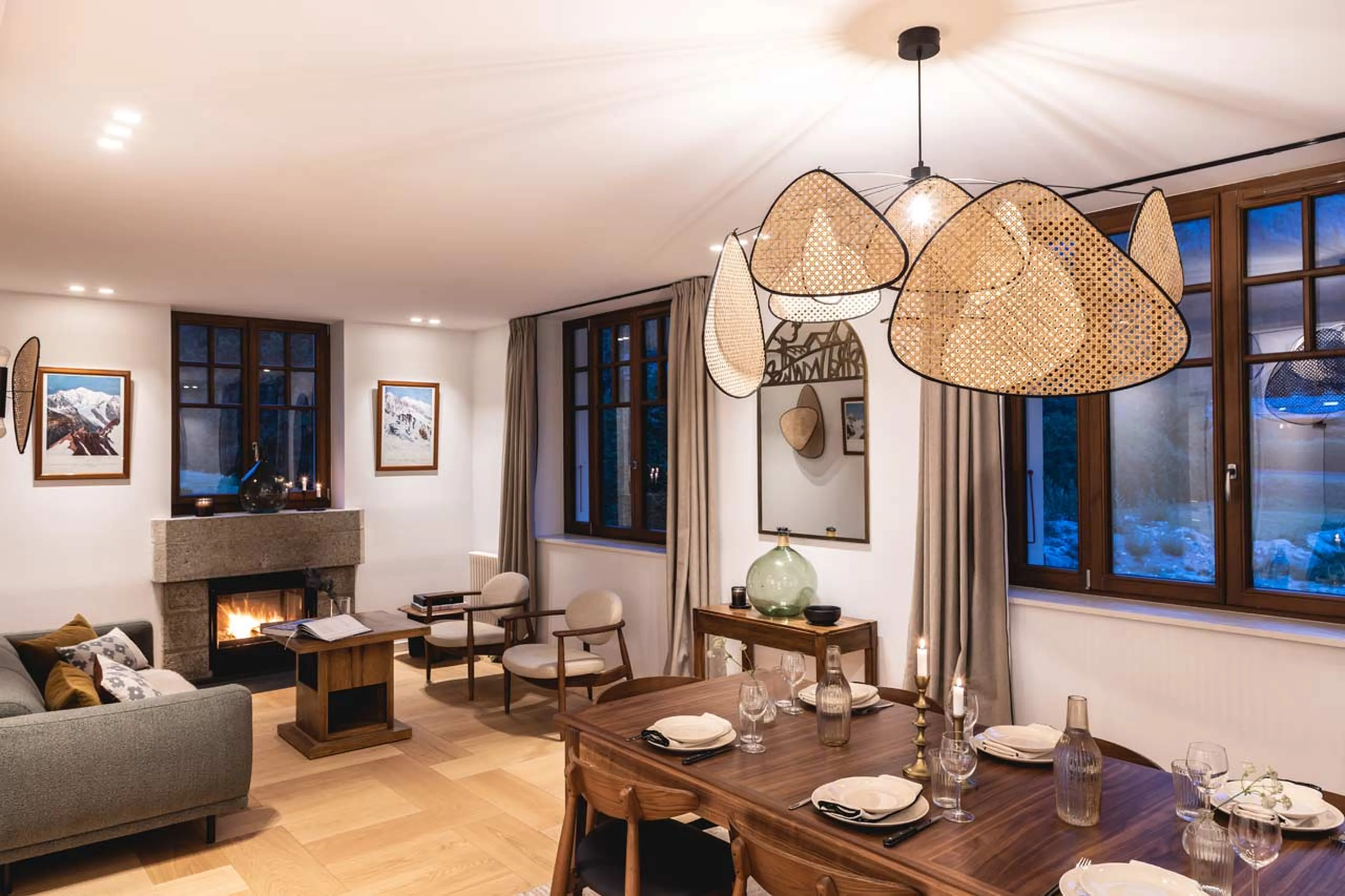 Living room at Chalet Le Volet Rouge in Chamonix